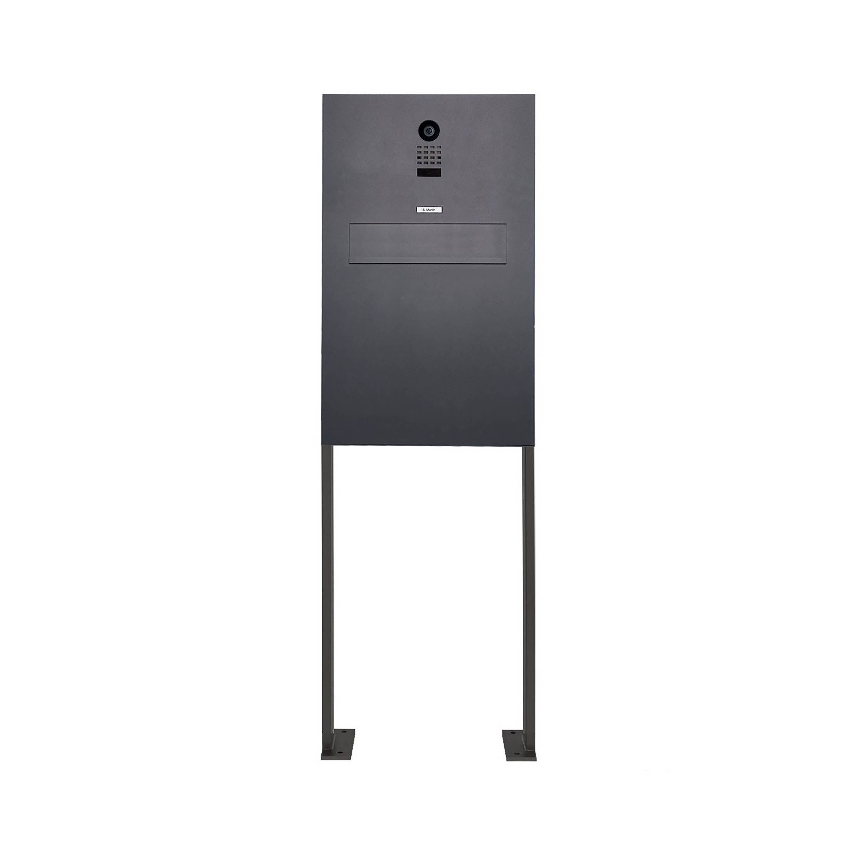 Display product Designer | Edelstahl Zaunbriefkasten Designer Modell BIG ST-P mit DoorBird Video- Sprechanlage - RAL nach Wahl from manufacturer Briefkasten Manufaktur