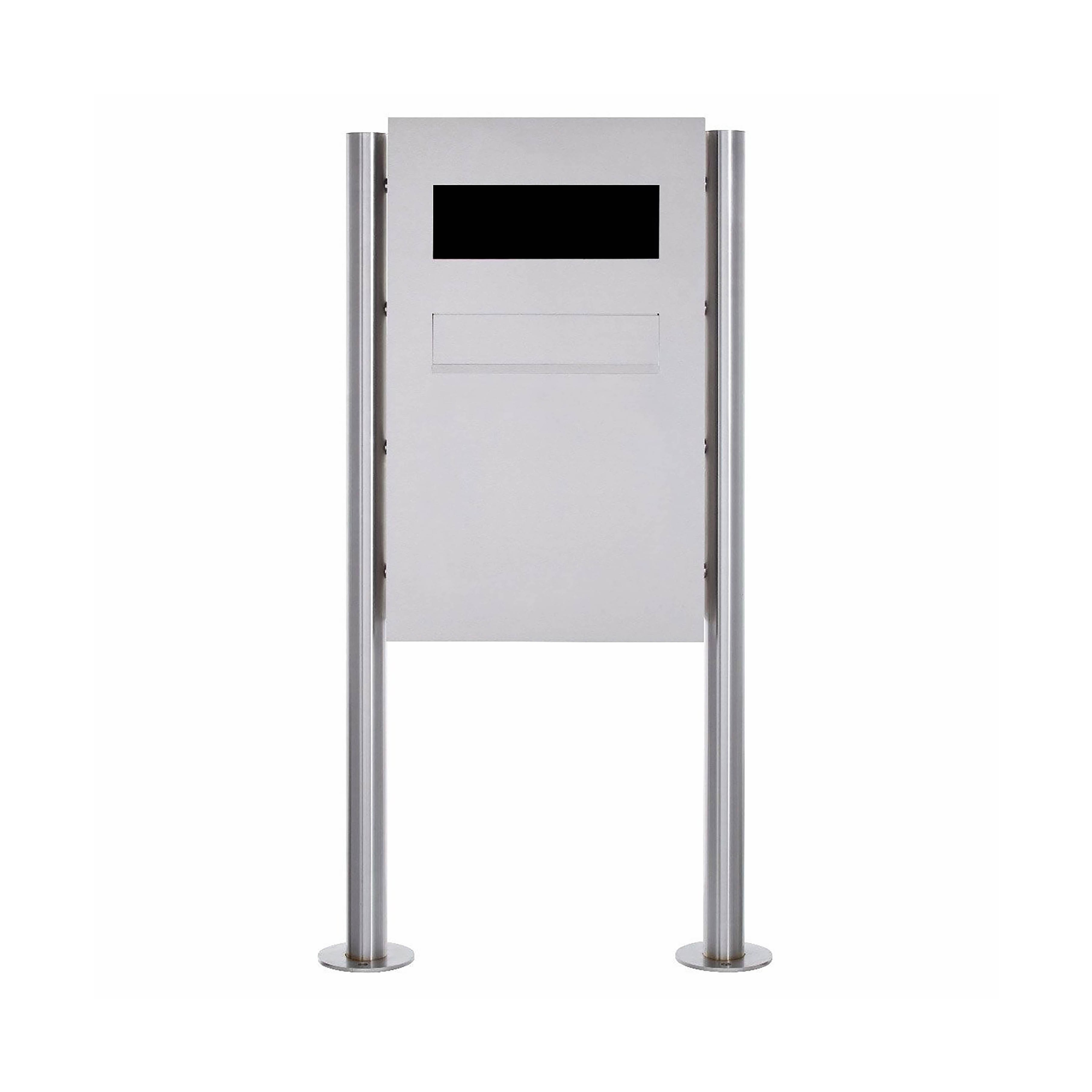 Designer | Edelstahl Zaunbriefkasten freistehend Designer Modell BIG - GIRA System 106 - 3-fach vorbereitet