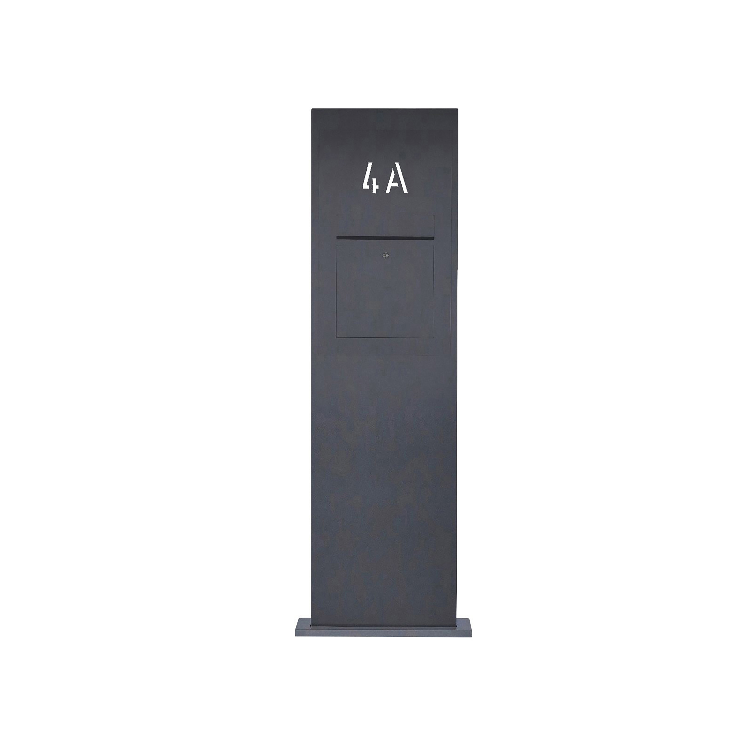 Designer | Briefkastensäule Designer BIG - GIRA System 106 - Video- Sprechanlage - Hausnummer - RAL Farbe Rechts