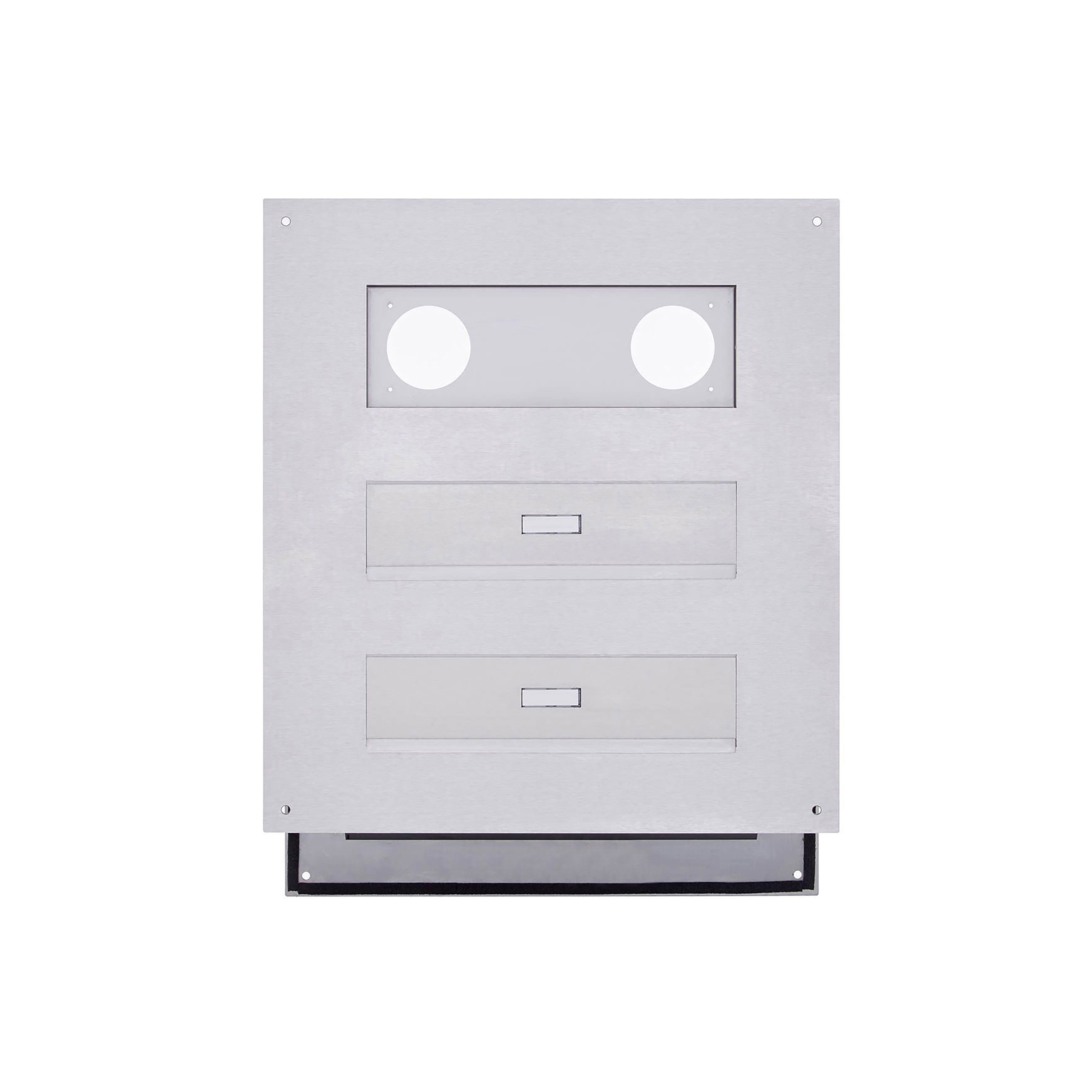 Designer | 2er Edelstahl Mauerdurchwurf Briefkasten Designer Modell - GIRA System 106 - 3-fach vorbereitet