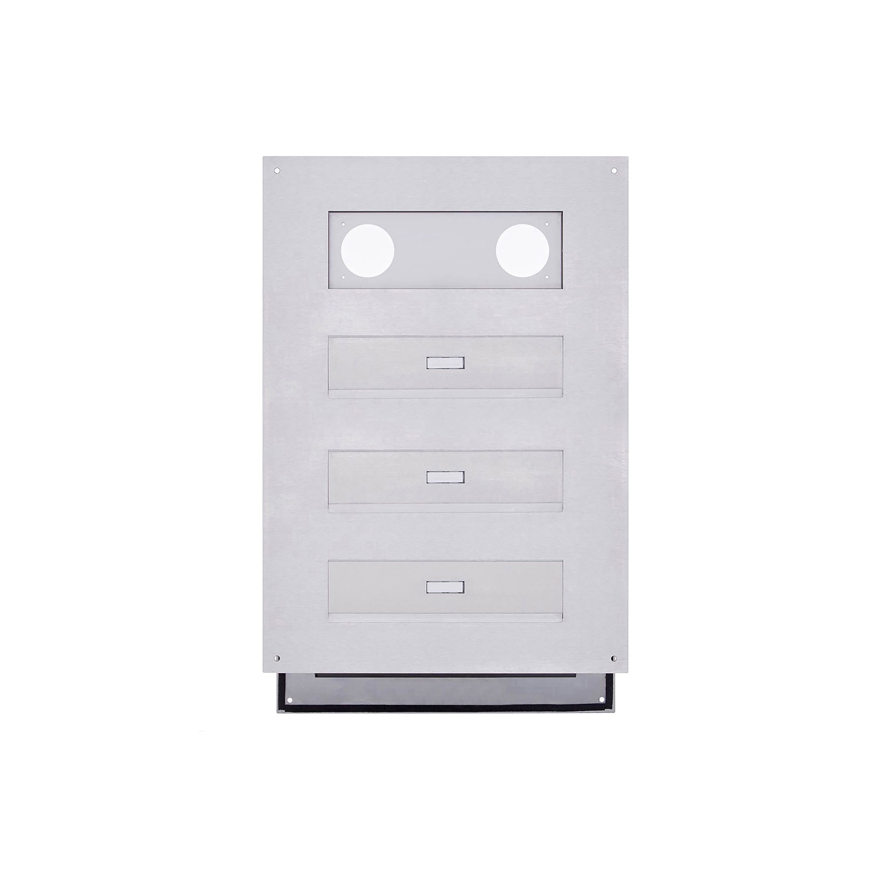 Display product Designer | 3er Edelstahl Mauerdurchwurf Briefkasten Designer Modell - GIRA System 106 - 3-fach vorbereitet from manufacturer Briefkasten Manufaktur