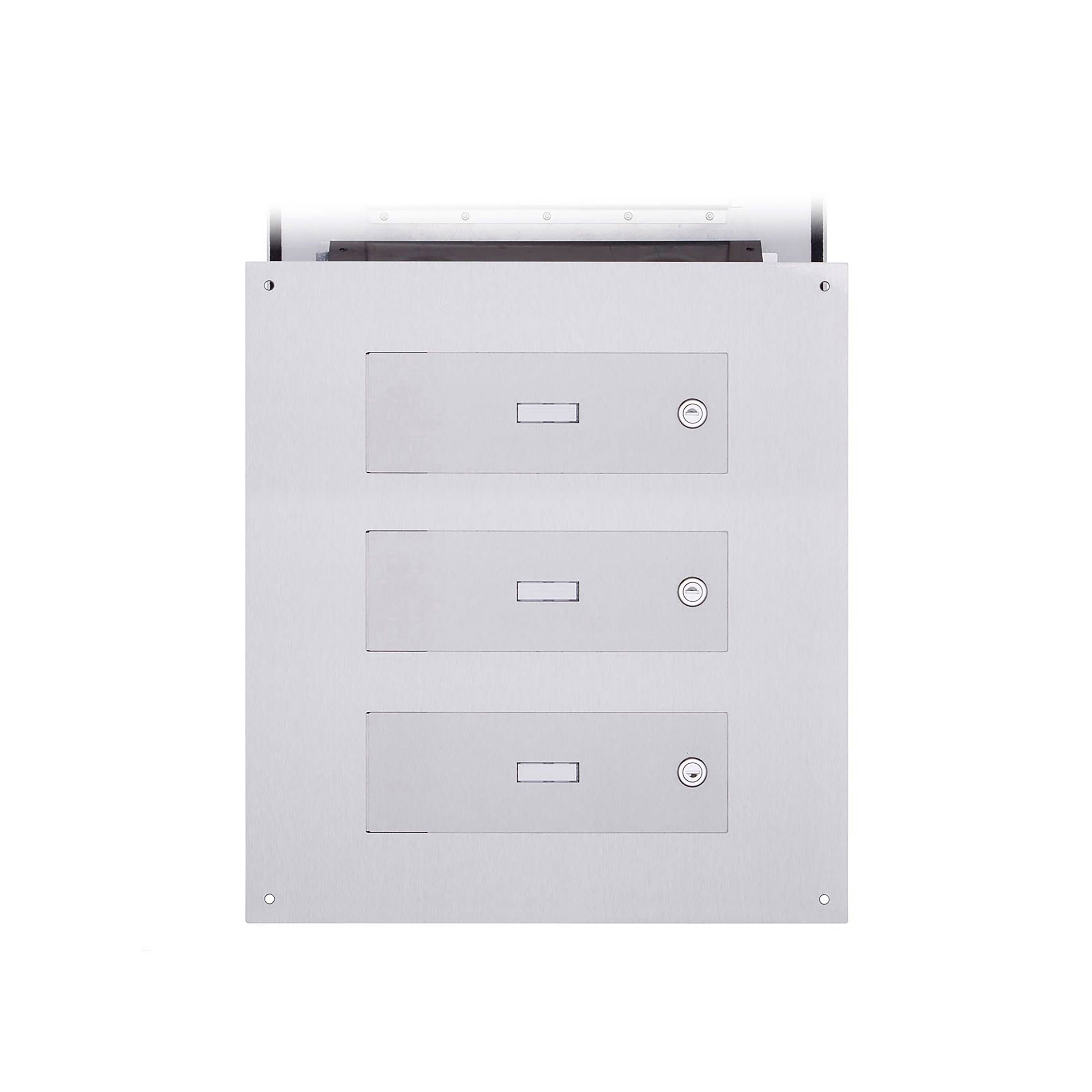 Display product Designer | 3er Edelstahl Mauerdurchwurf Briefkasten DESIGNER Style - Edelstahl geschliffen from manufacturer Briefkasten Manufaktur