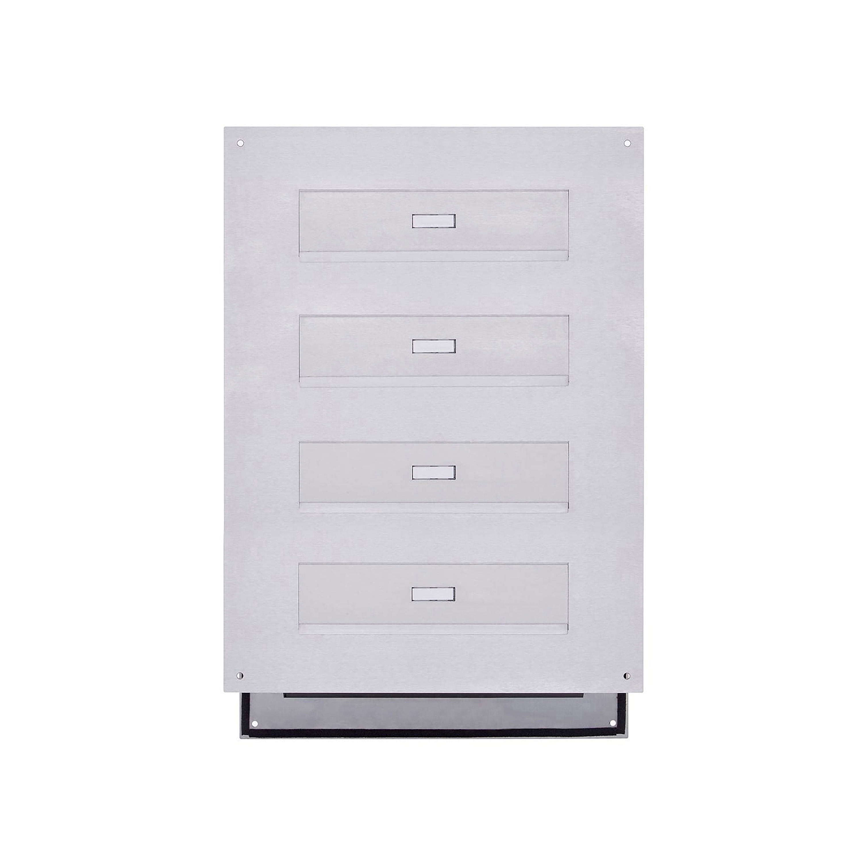 Display product Designer | 4er Edelstahl Mauerdurchwurf Briefkasten DESIGNER Style - Edelstahl geschliffen from manufacturer Briefkasten Manufaktur