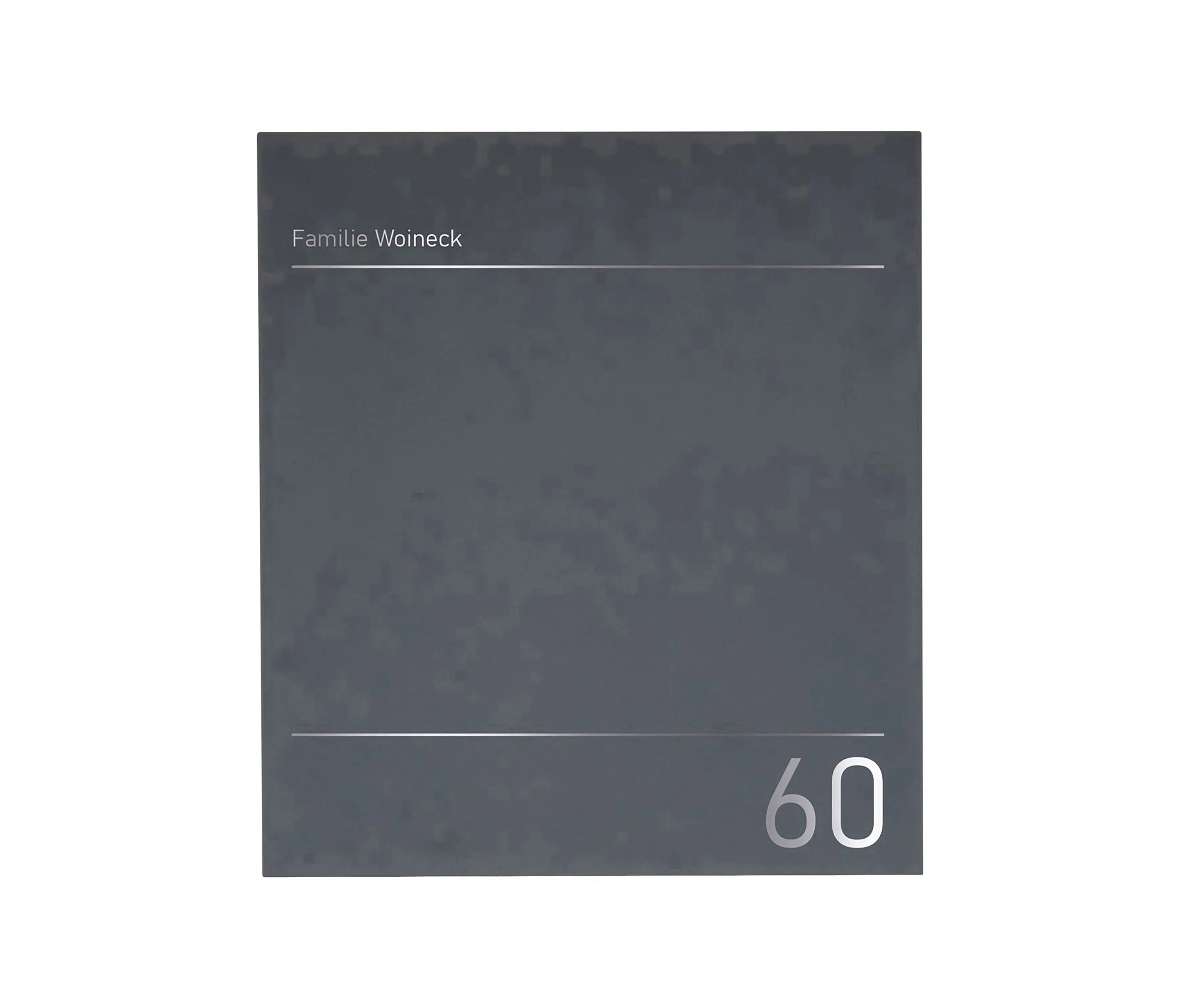 Briefkasten Manufaktur - Schiller | Design Edelstahl Briefkasten SCHILLER MEDIUM Elegance I - Hausnummer - Name - RAL nach Wahl