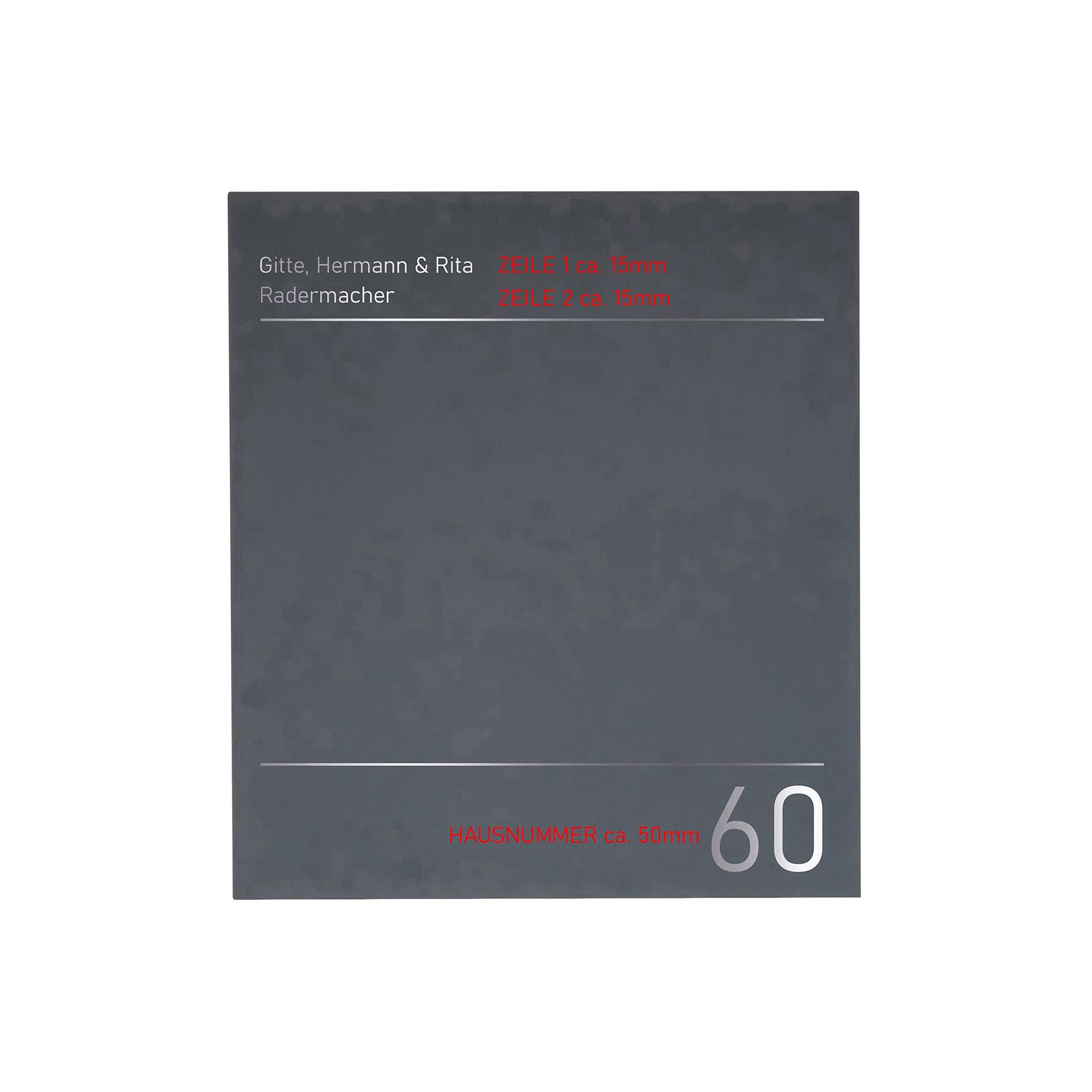 Display product Schiller | Design Edelstahl Briefkasten SCHILLER MEDIUM Elegance I - Hausnummer - Name - RAL nach Wahl from manufacturer Briefkasten Manufaktur
