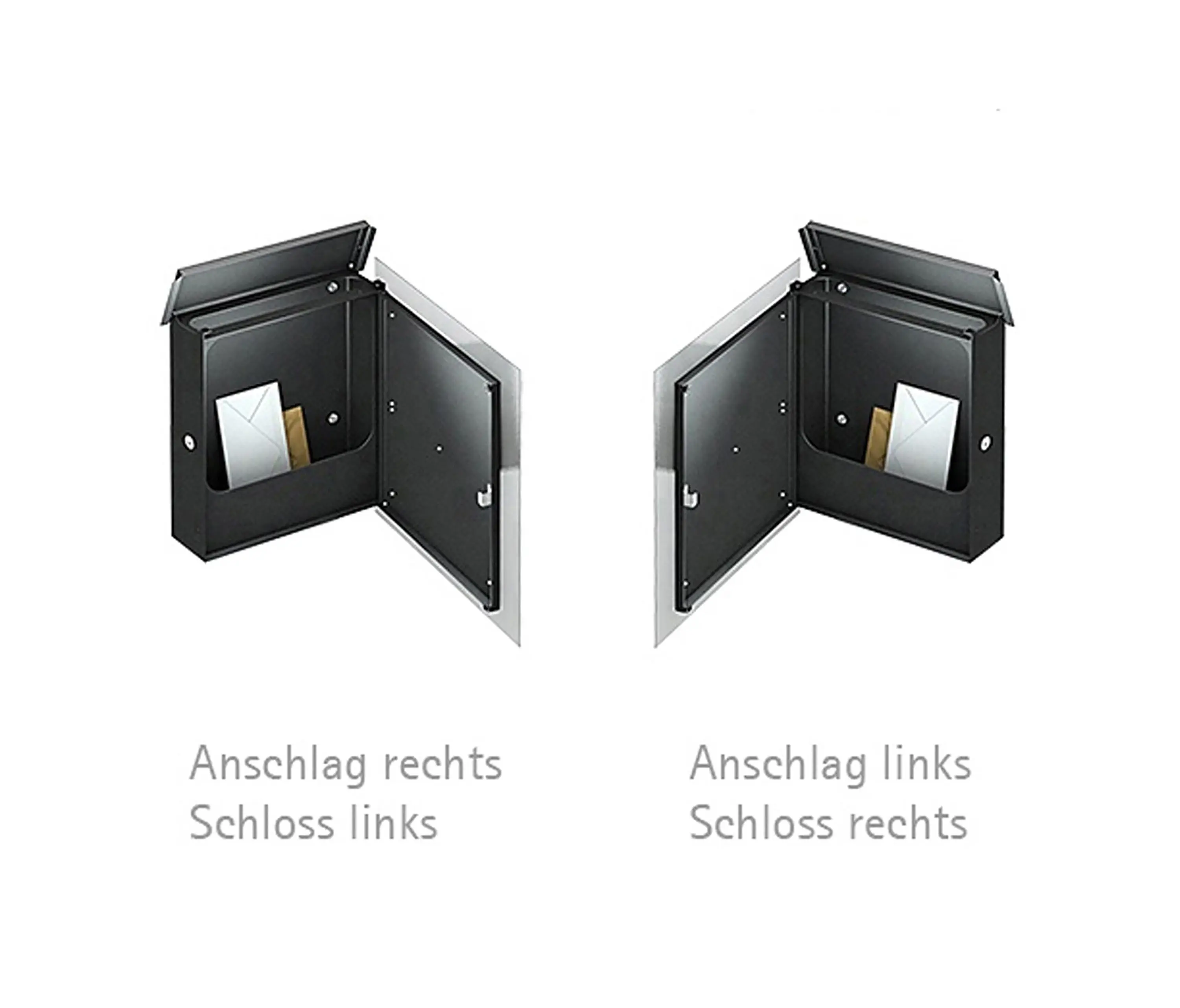 Briefkasten Manufaktur - Schiller | Design Edelstahl Standbriefkasten SCHILLER MEDIUM Elegance I - Hausnummer - Name - RAL nach Wahl