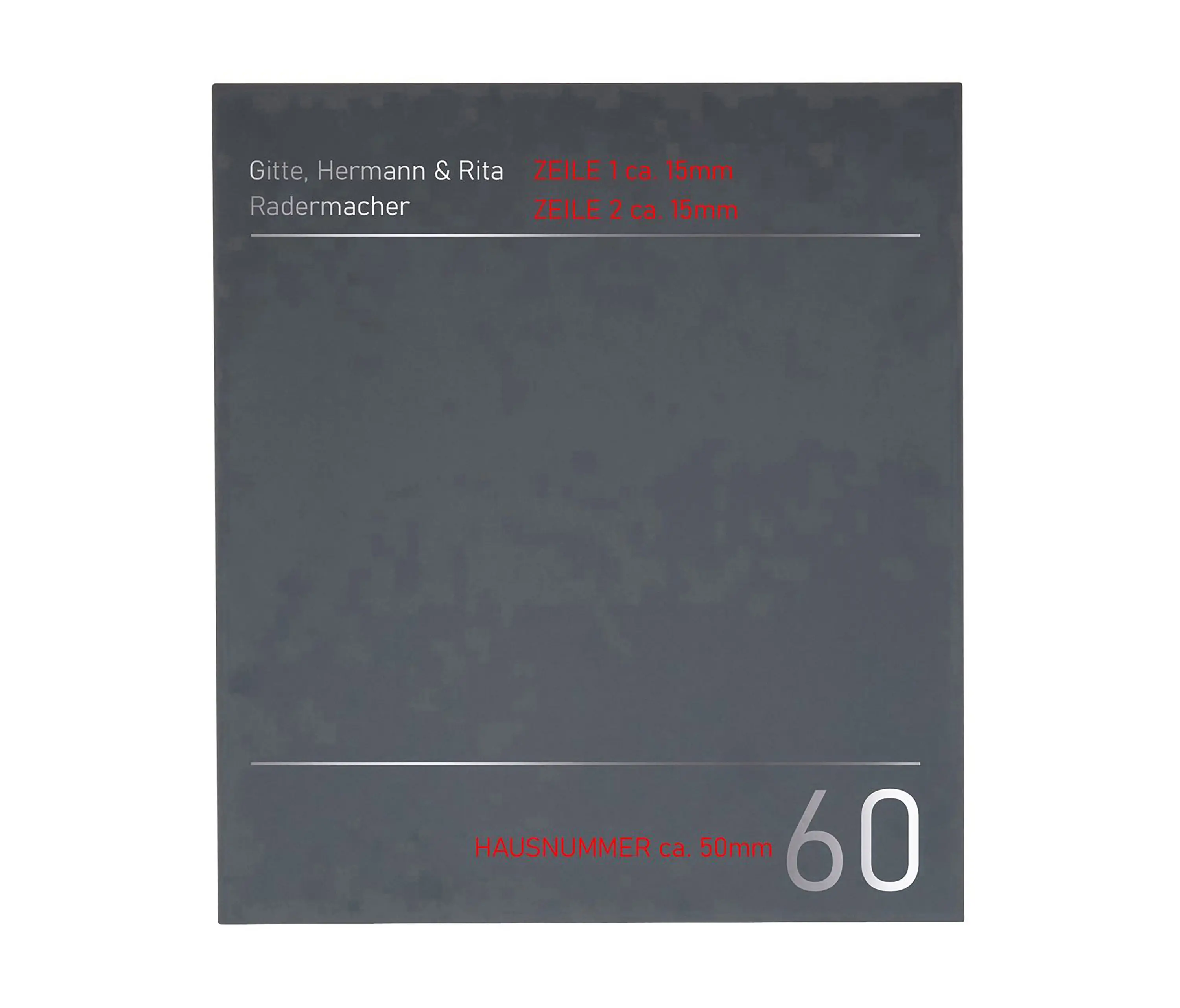 Briefkasten Manufaktur - Schiller | Design Edelstahl Standbriefkasten SCHILLER MEDIUM Elegance I - Hausnummer - Name - RAL nach Wahl