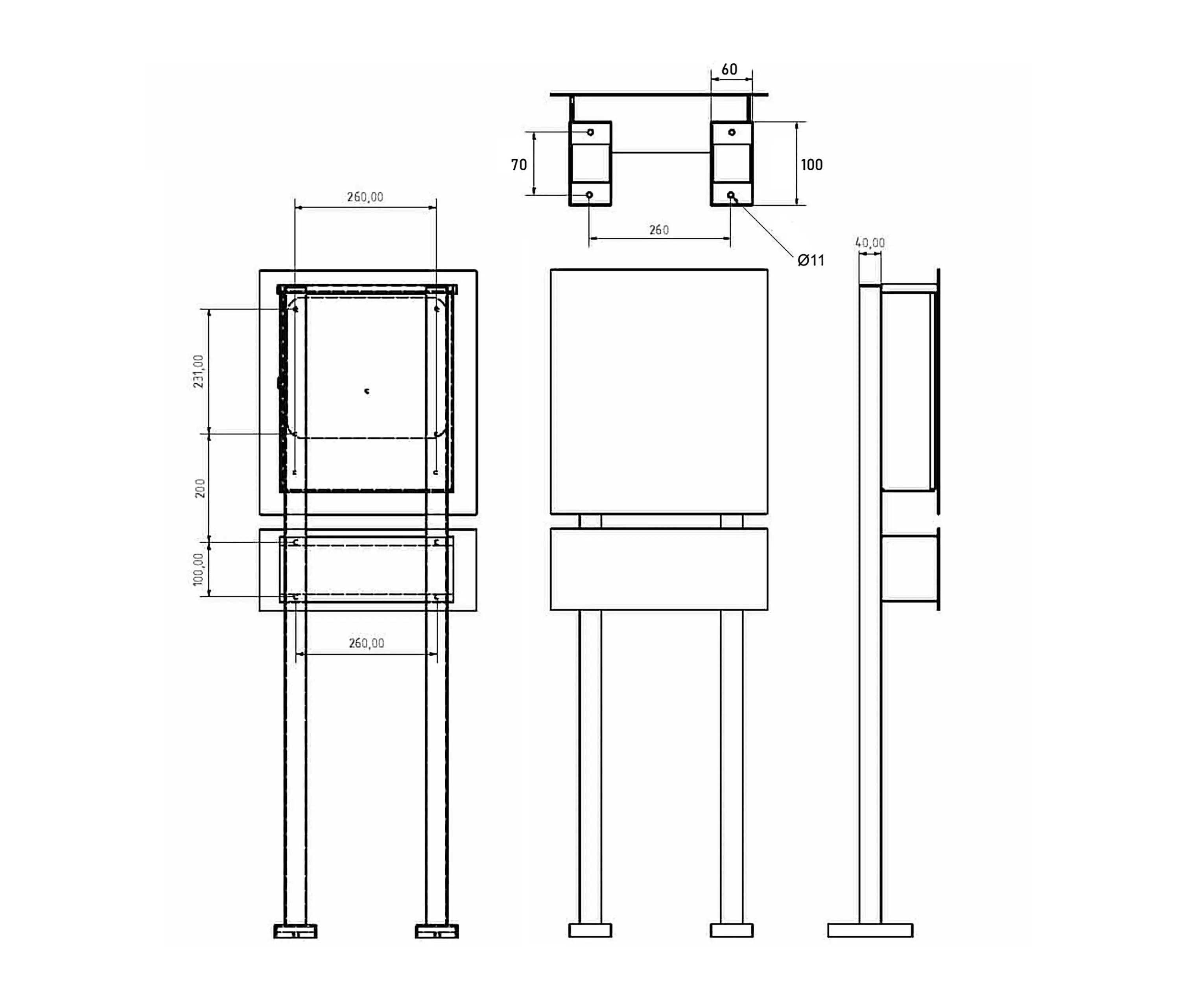 Briefkasten Manufaktur - Schiller | Design Edelstahl Standbriefkasten SCHILLER MEDIUM Elegance I - Hausnummer - Name - RAL nach Wahl
