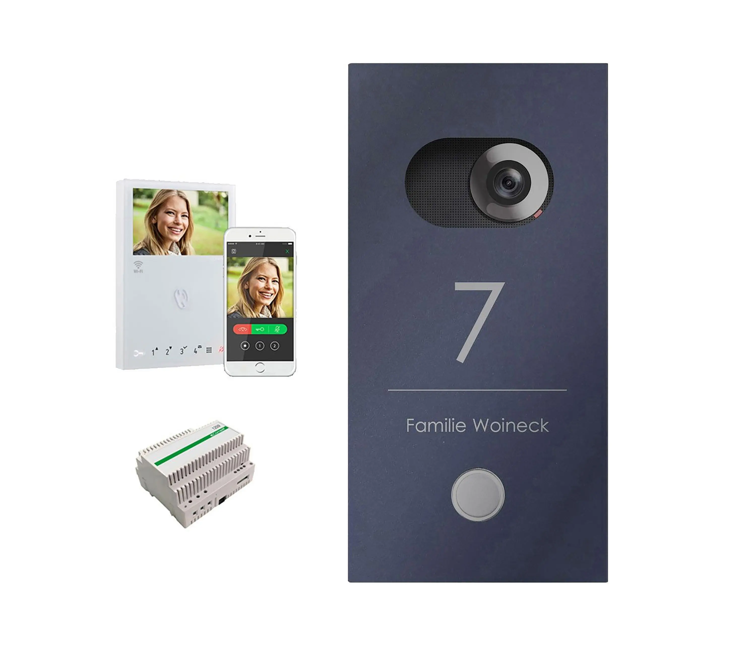 Briefkasten Manufaktur - Designer | Edelstahl Video Türstation DESIGNER 529S Elegance I - RAL nach Wahl - Comelit VIDEO Komplettset Wifi