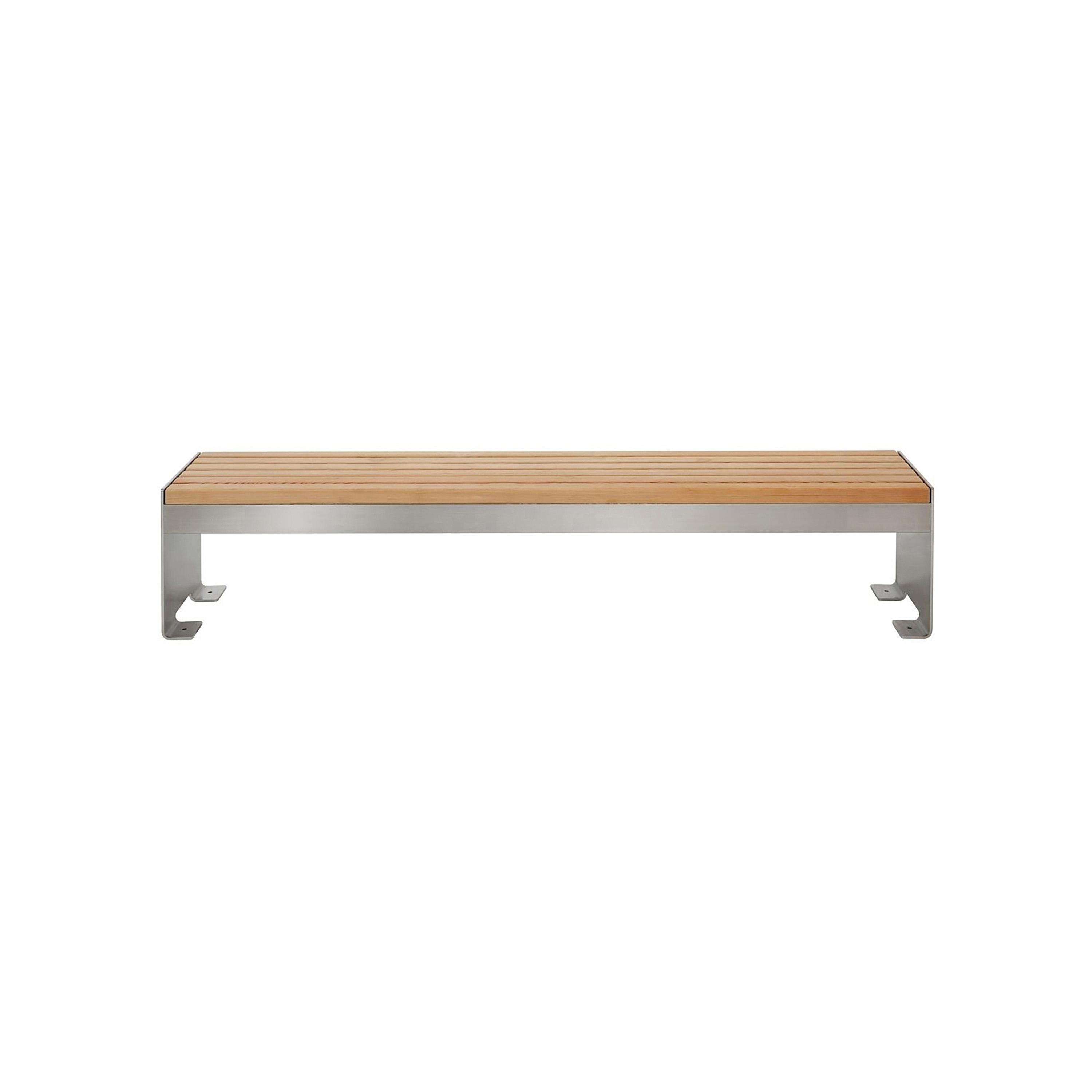 Novalis | Design Sitzbank NOVALIS - Edelstahl - Lärche geölt 1500mm (2-Sitzer) Edelstahl, geschliffen