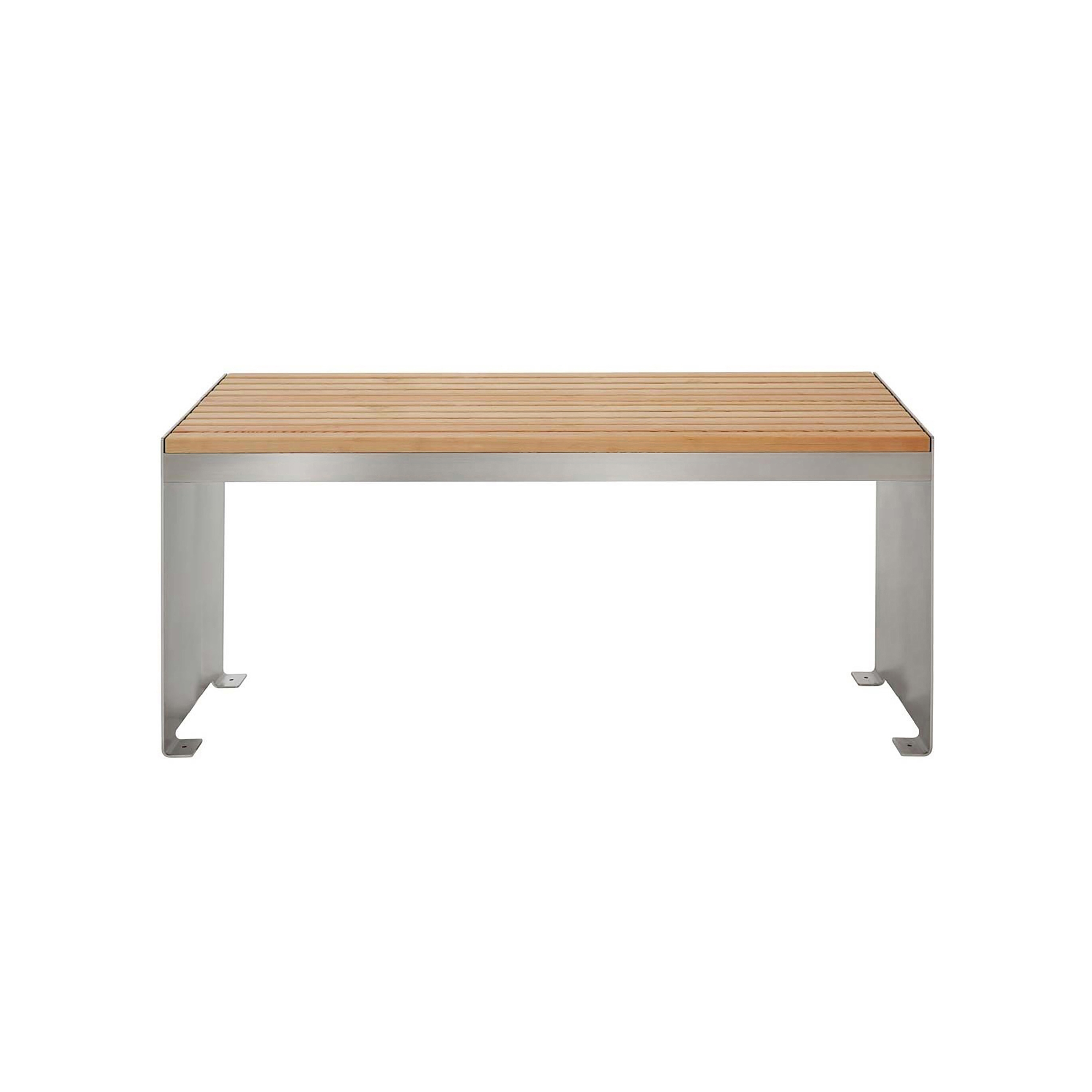 Display product Novalis | Design Tisch NOVALIS - Edelstahl - Lärche geölt 1500mm x 750mm x 900mm (BHT) Edelstahl, geschliffen from manufacturer Briefkasten Manufaktur