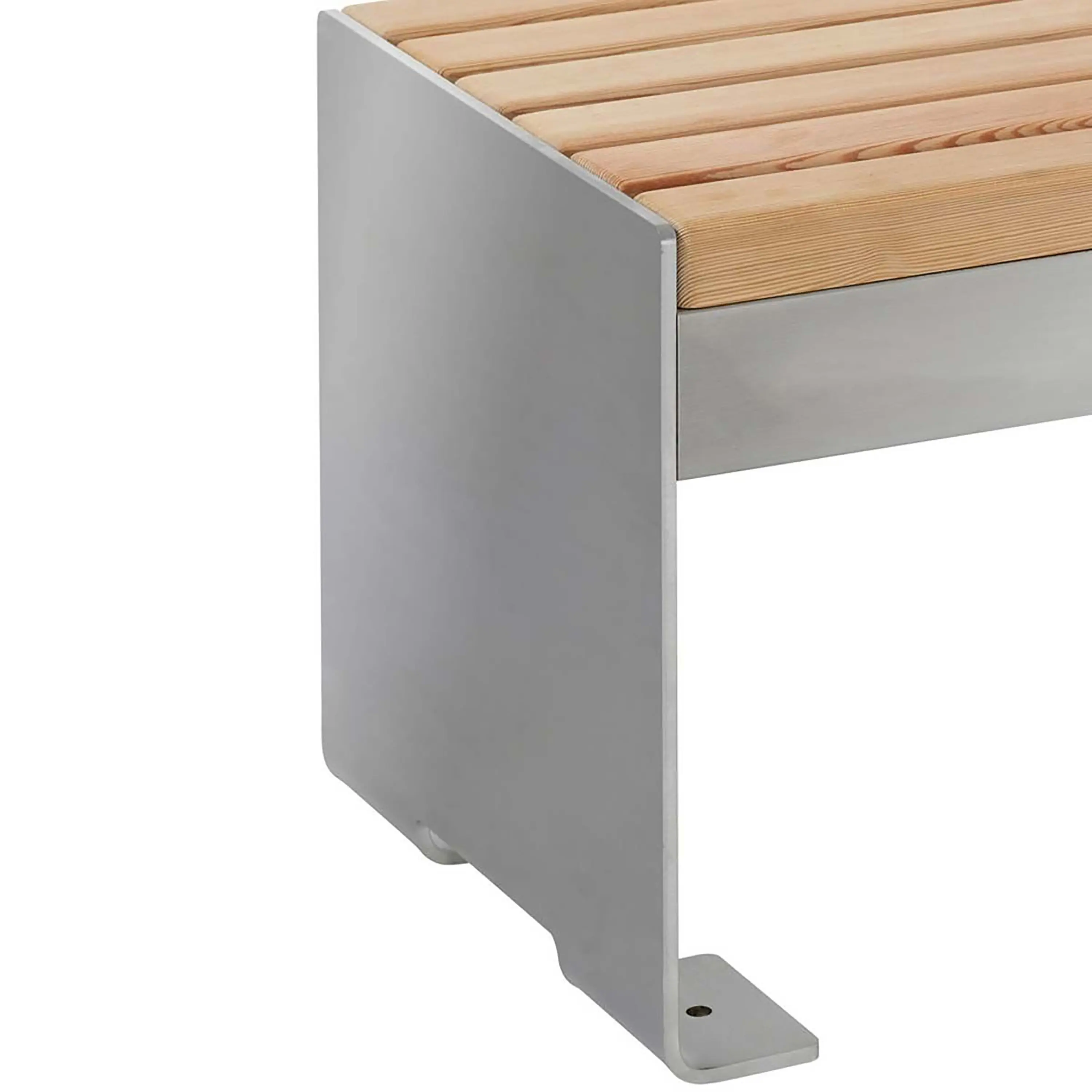 Briefkasten Manufaktur - Novalis | Design Hocker - Beistelltisch NOVALIS - Edelstahl - Lärche geölt Edelstahl, geschliffen