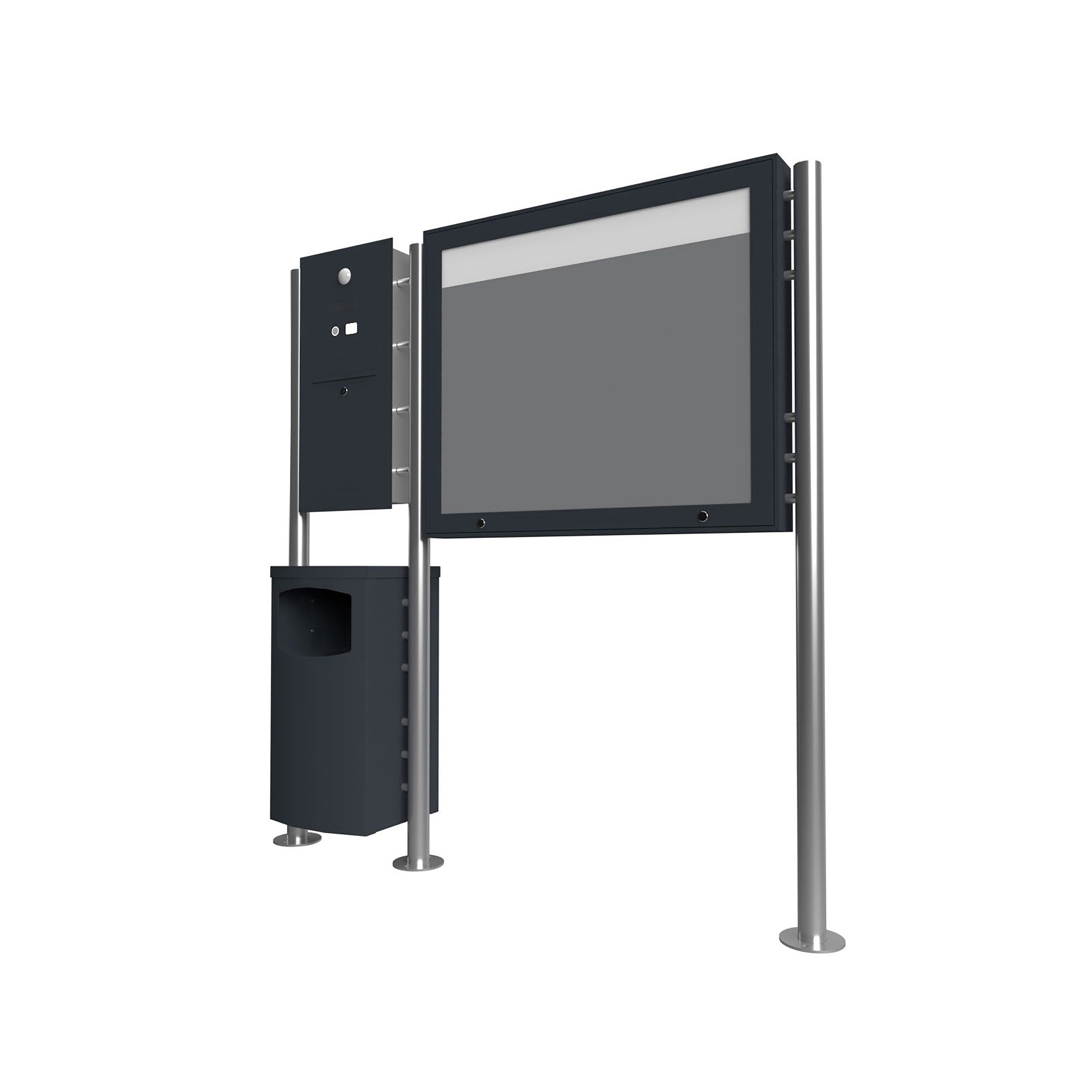 Mostra il prodotto Basic | Edelstahl Standbriefkasten Designer ST-R mit Abfallbehälter & Schaukasten - Clean Edition - RAL Rechts del produttore Briefkasten Manufaktur