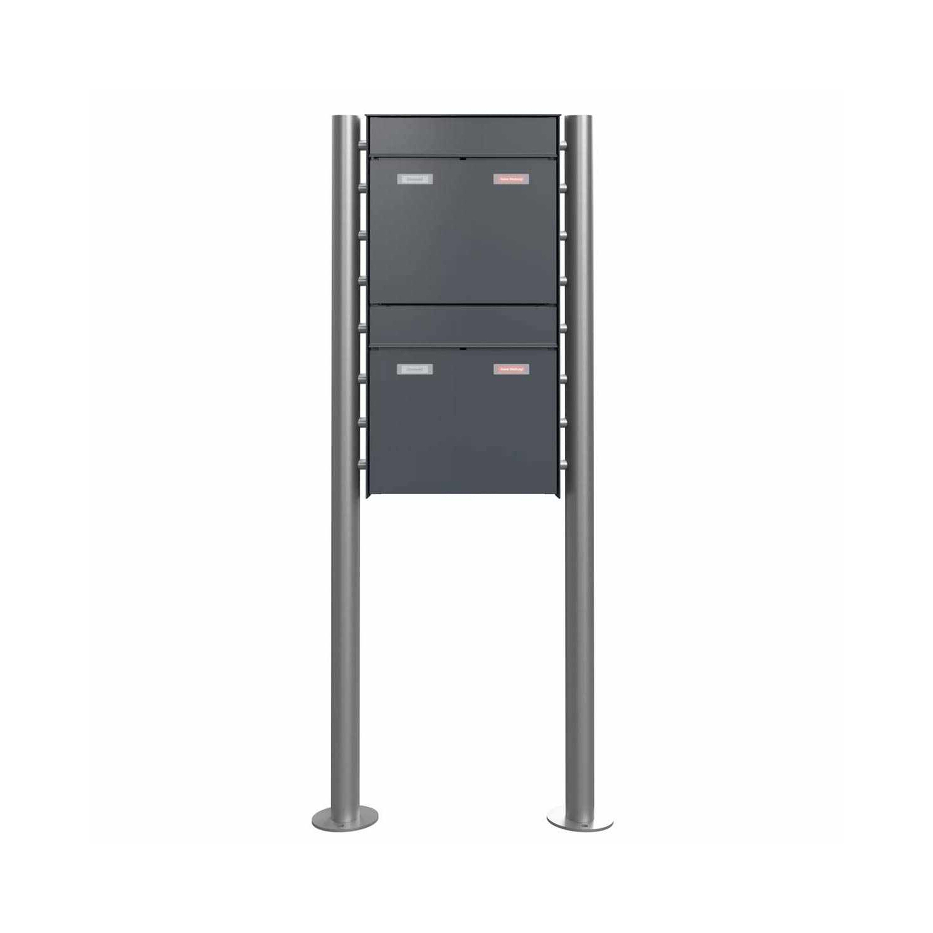 Display product Goethe | 2-part 1x2 Design pedestal letterbox GOETHE ST-R - RAL of your choice from manufacturer Briefkasten Manufaktur