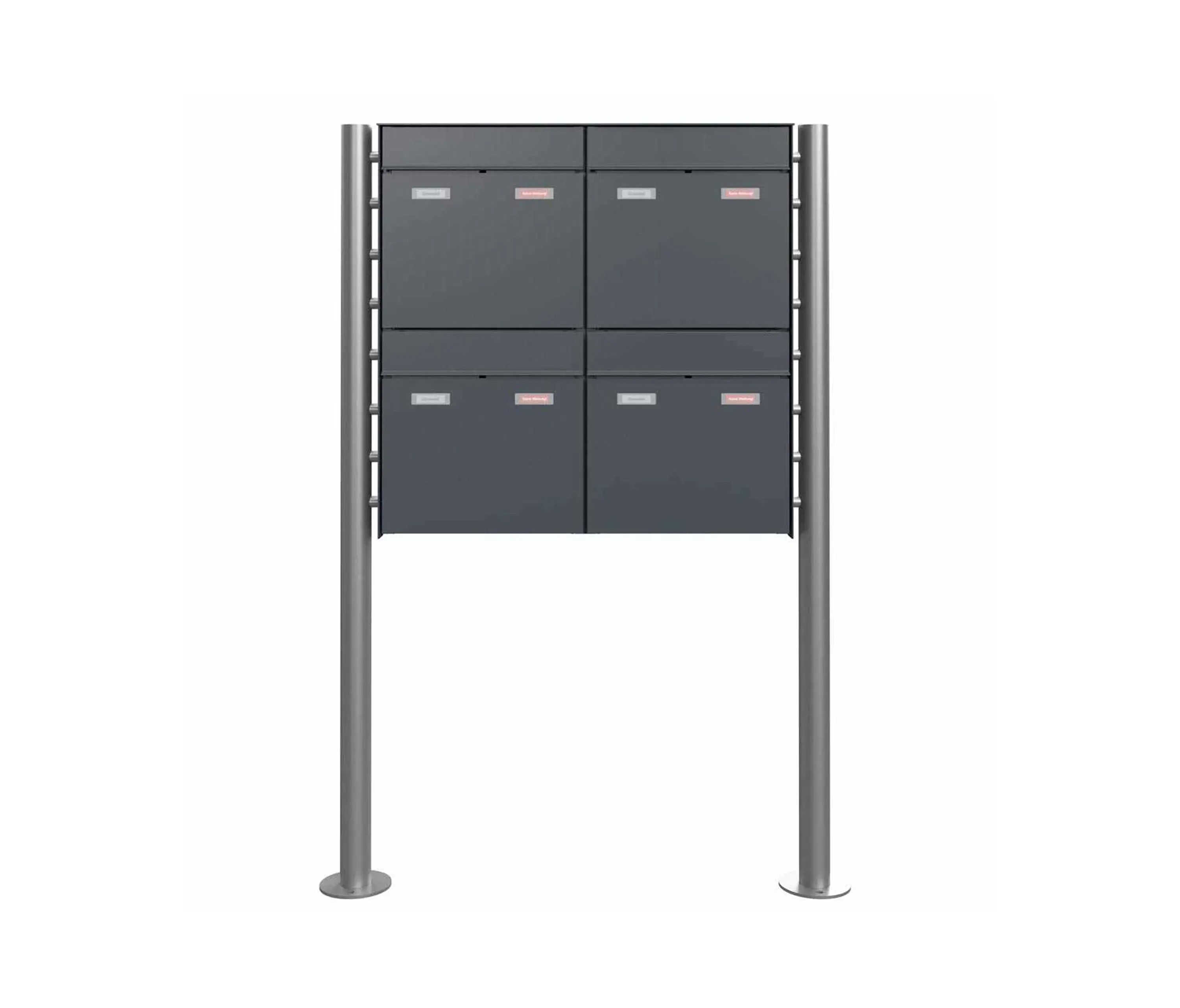 Briefkasten Manufaktur - Goethe | 4-part 2x2 Design letterbox GOETHE ST-R - RAL of your choice