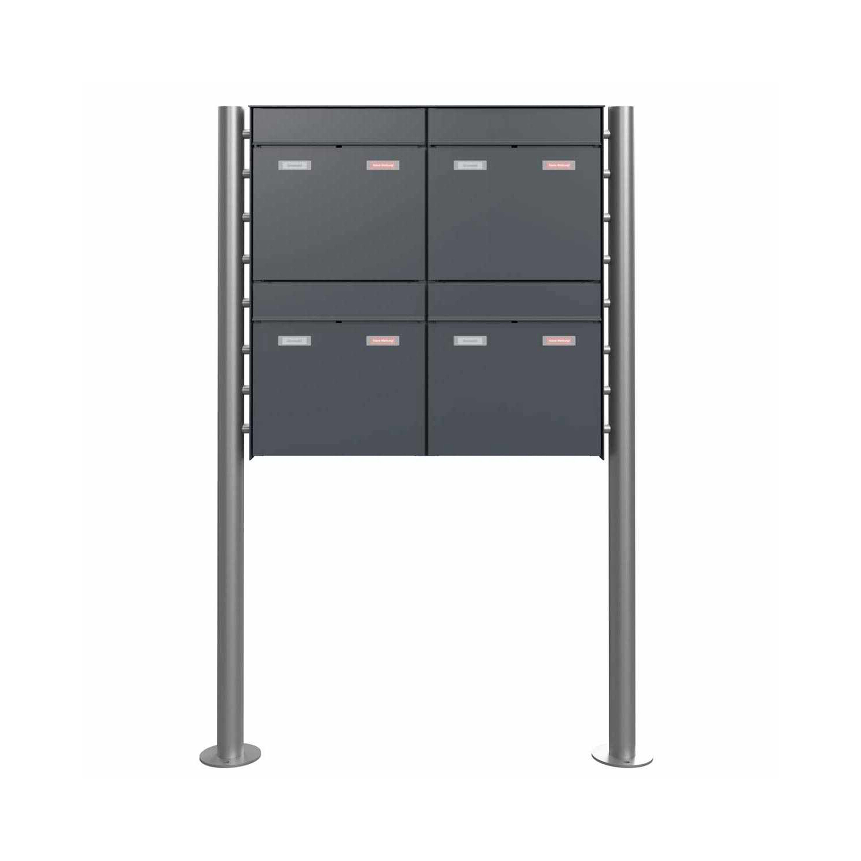 Display product Goethe | 4-part 2x2 Design letterbox GOETHE ST-R - RAL of your choice from manufacturer Briefkasten Manufaktur