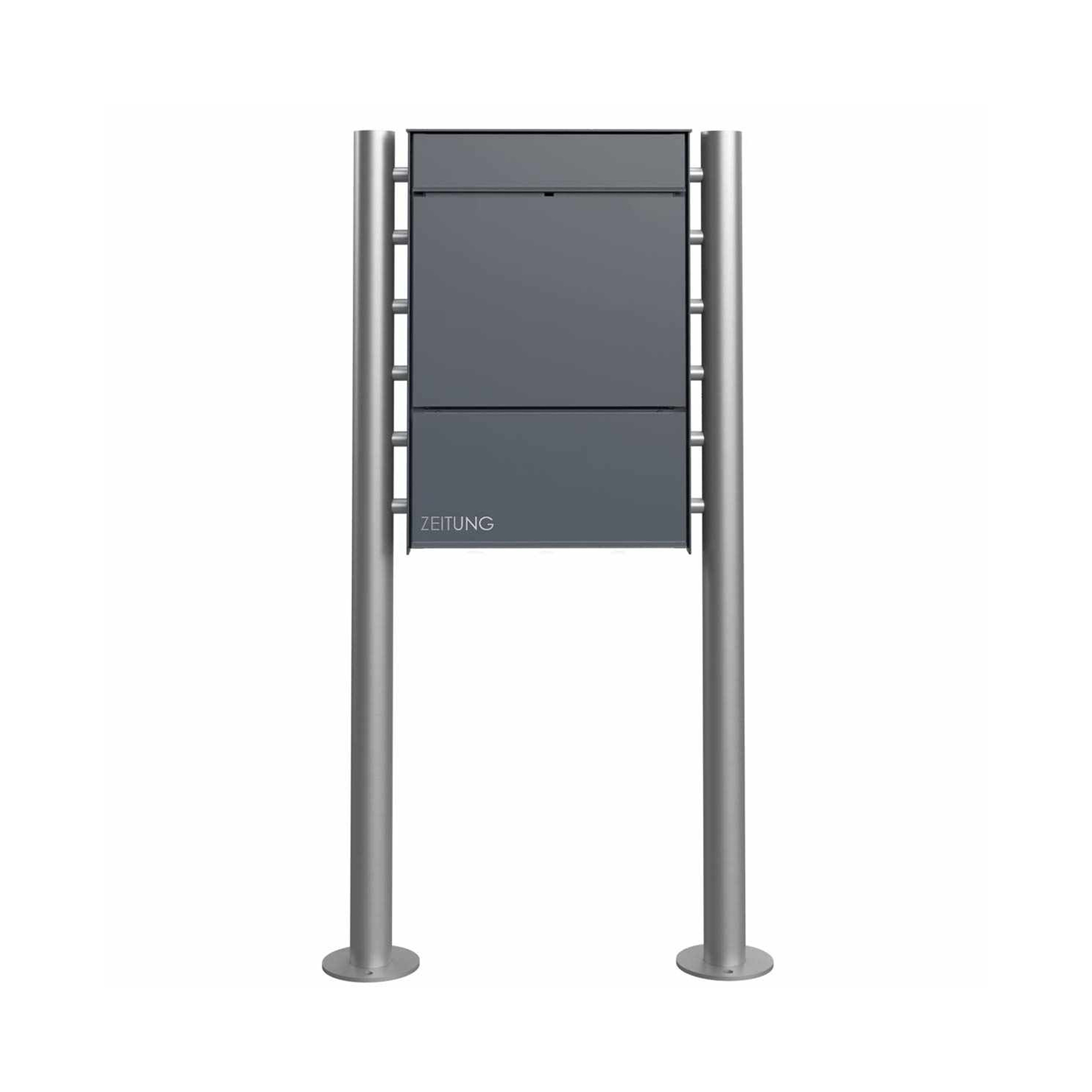 Display product Goethe | Design pedestal Mailbox GOETHE ST-R with newspaper compartment - RAL of your choice from manufacturer Briefkasten Manufaktur