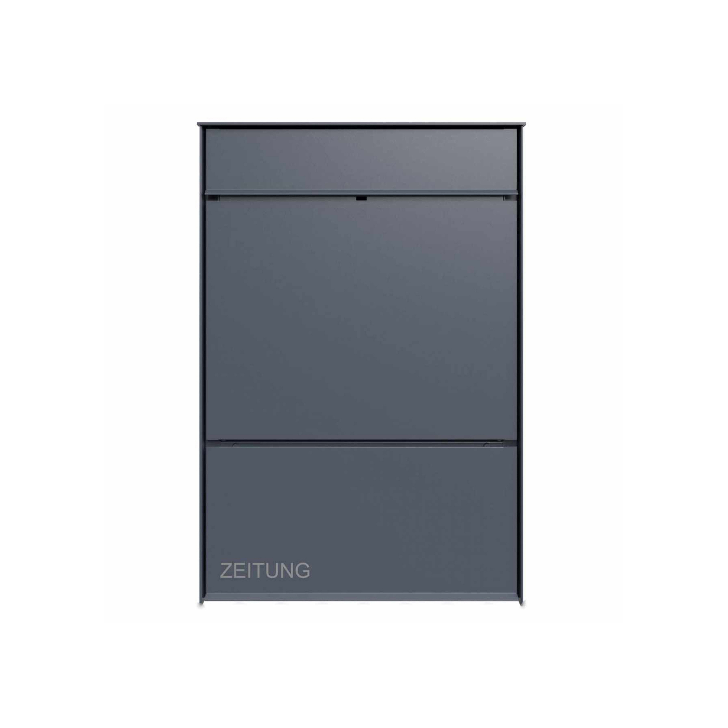 Display product Goethe | Design surface-mounted letterbox GOETHE AP with newspaper compartment - RAL of your choice from manufacturer Briefkasten Manufaktur