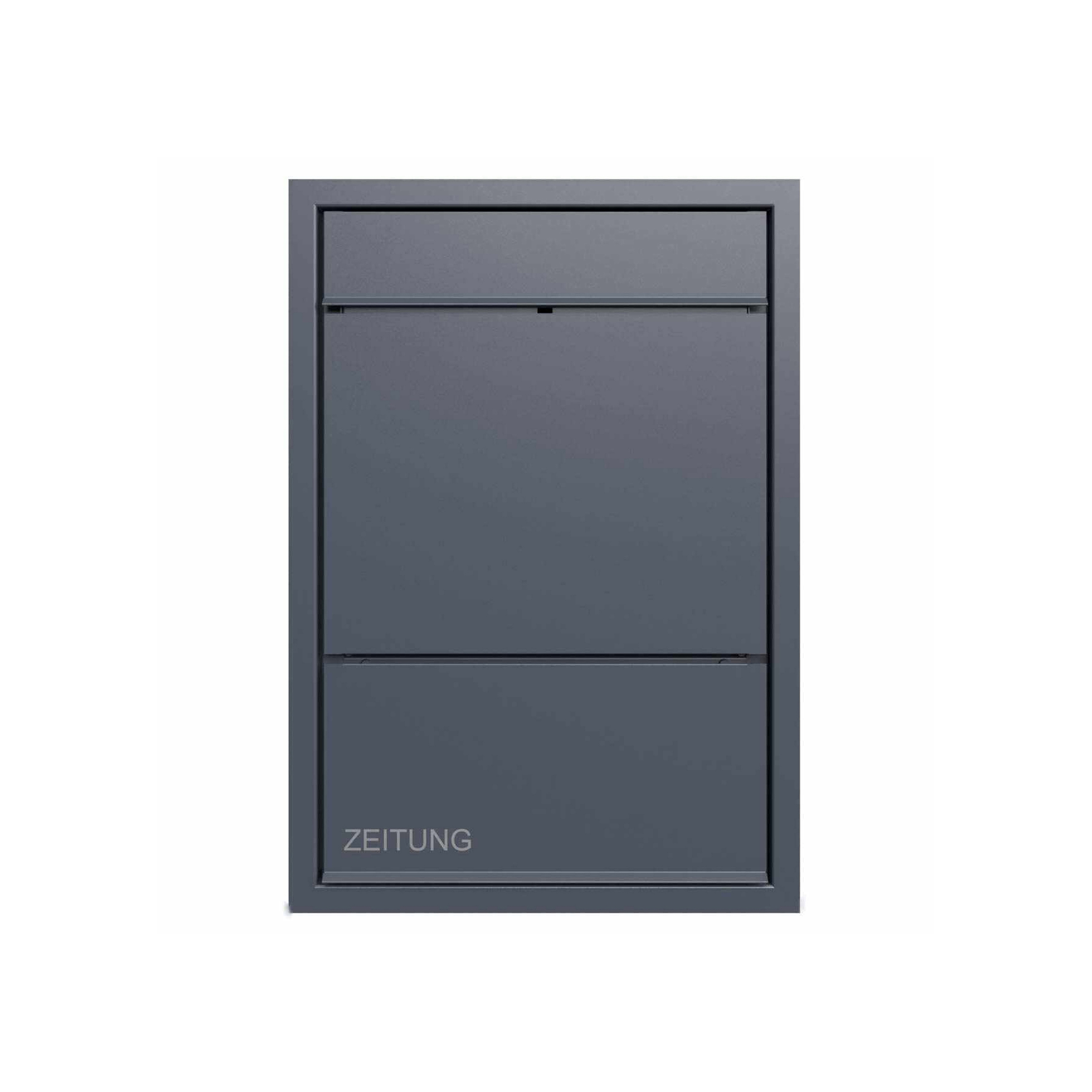 Display product Goethe | Design flush-mounted letterbox GOETHE UP with newspaper compartment - RAL of your choice from manufacturer Briefkasten Manufaktur
