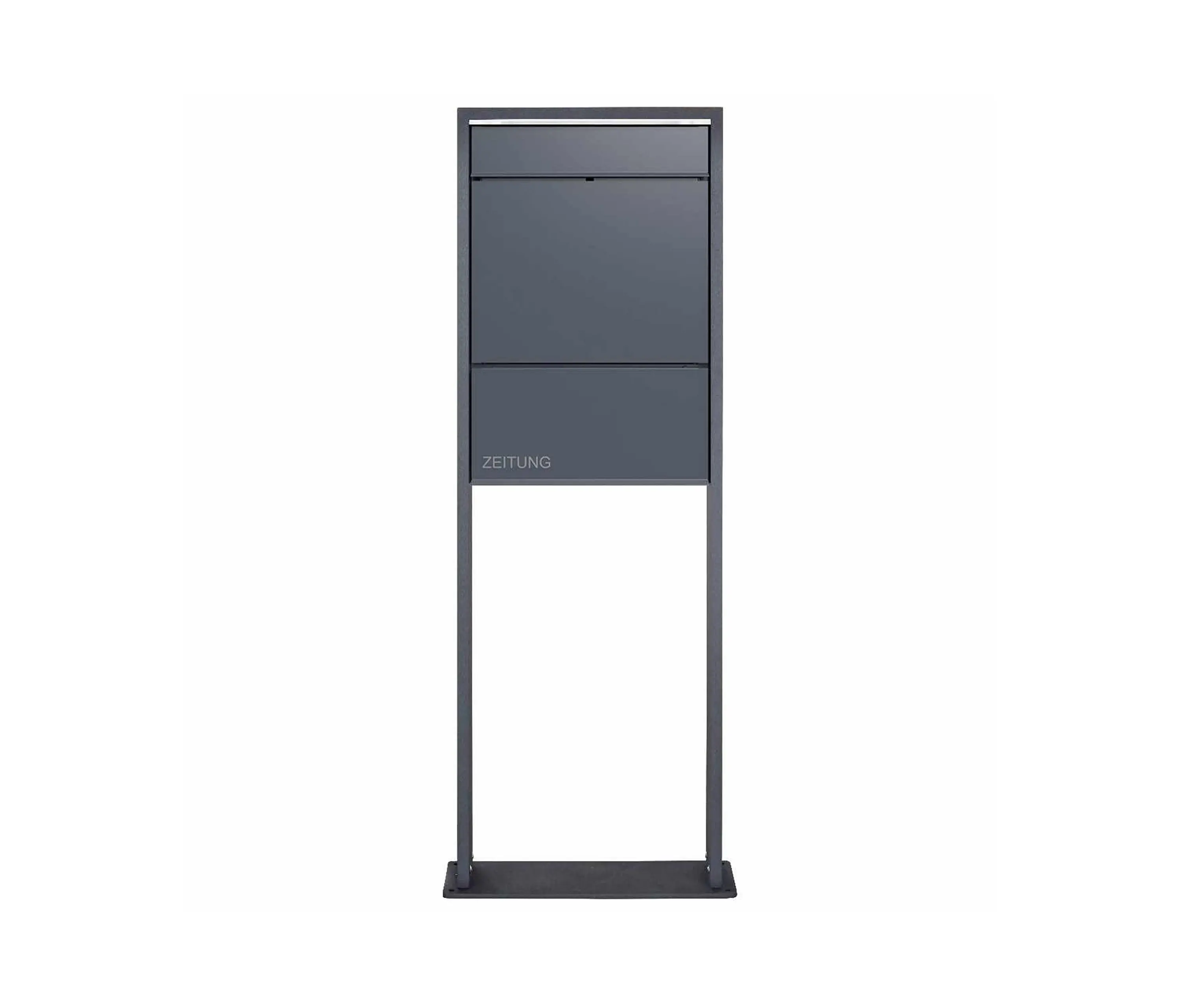 Briefkasten Manufaktur - Goethe | Design surface mount letterbox GOETHE LIB with newspaper compartment - LED design element - RAL to choice