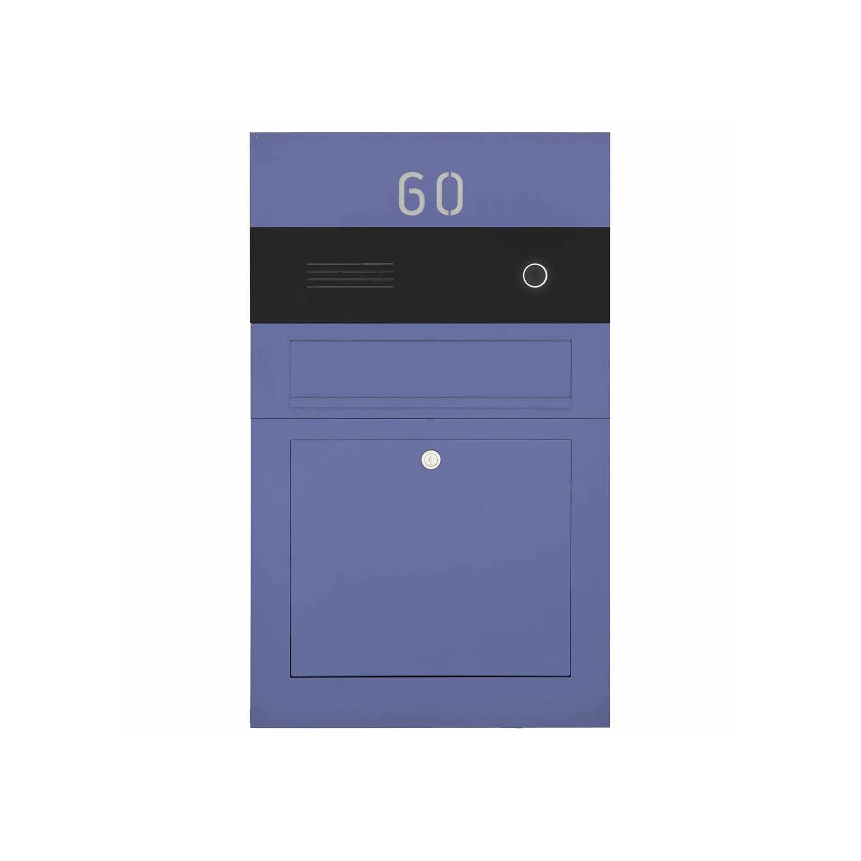 Division | Stainless steel letterbox Division BIG - BI-Color Edition - Bell intercom - House number flush-mounted variant 100mm