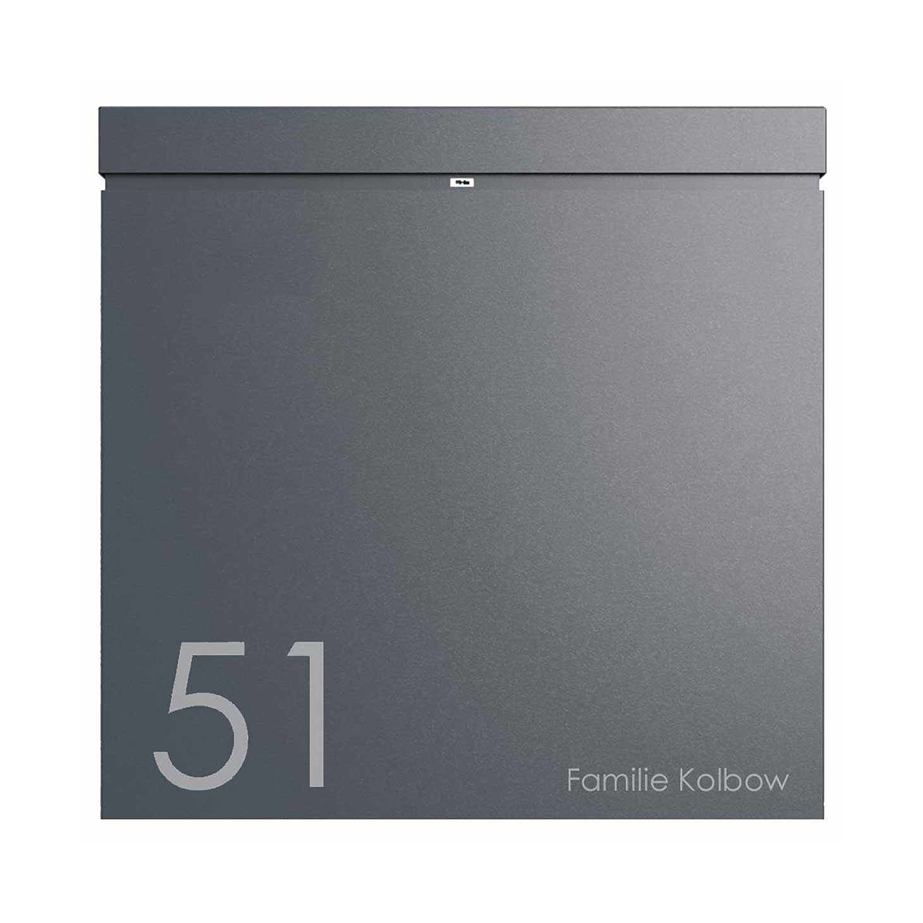 Display product Design letterbox BRENTANO - Edition - RAL 7016 anthracite grey from manufacturer Briefkasten Manufaktur
