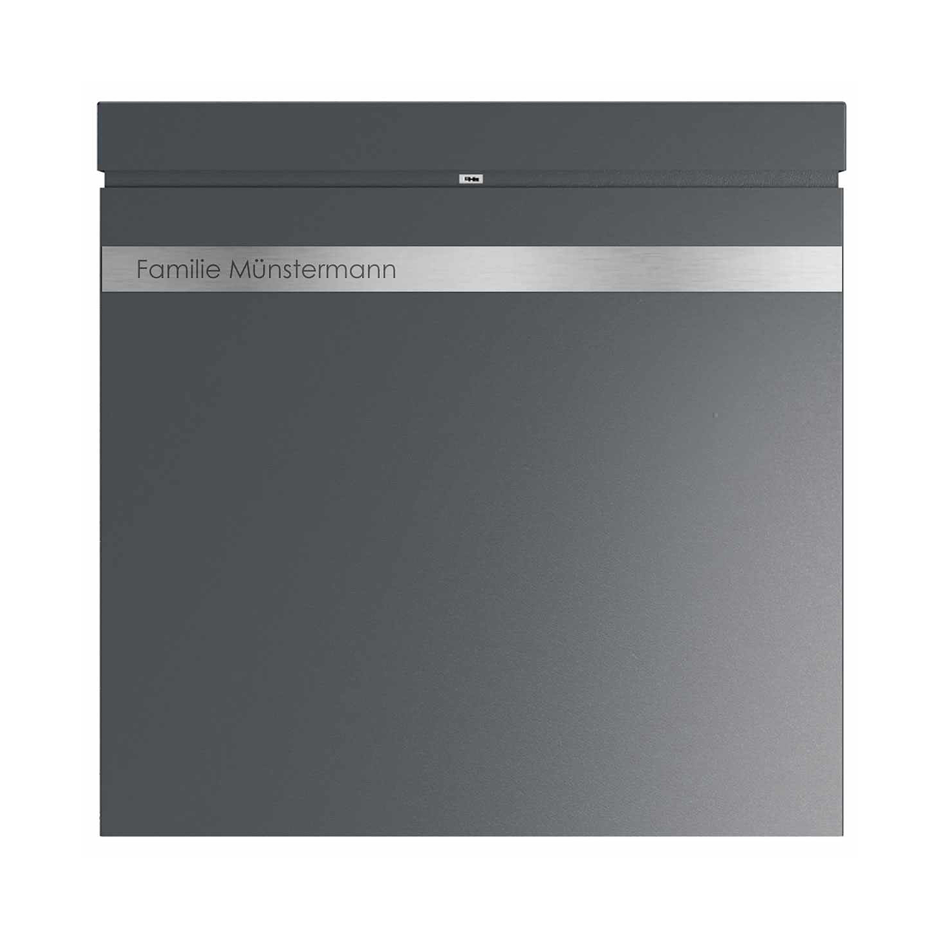 Display product BRENTANO letterbox with newspaper compartment - Design Elegance 3 - RAL 7016 anthracite grey from manufacturer Briefkasten Manufaktur