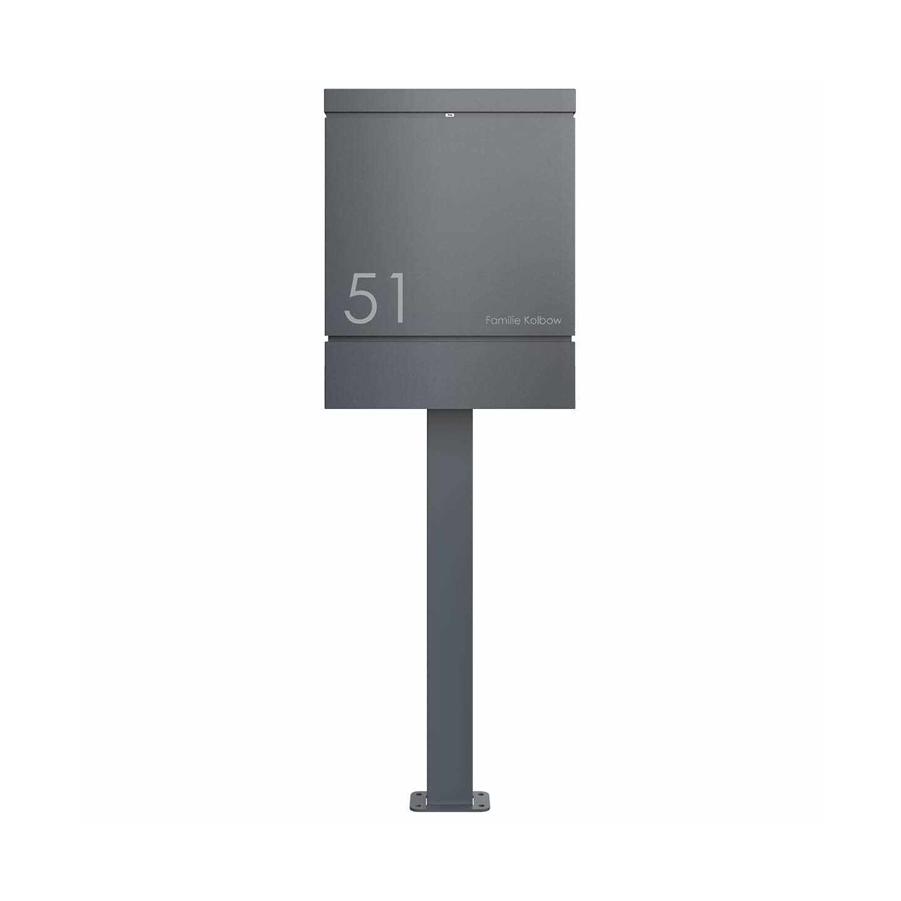 Display product BRENTANO letterbox - Elegance 2 design - RAL 7016 anthracite grey from manufacturer Briefkasten Manufaktur
