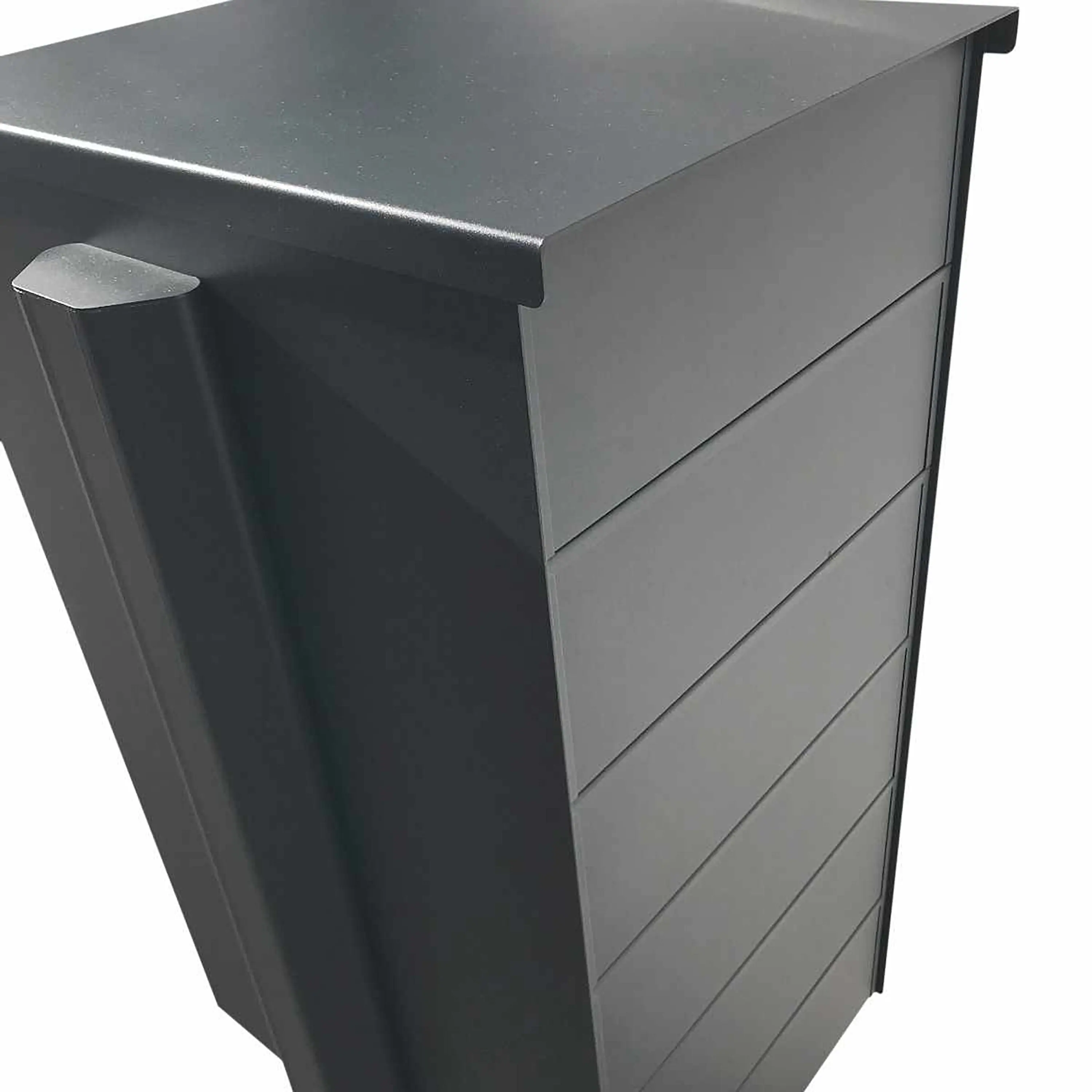 Briefkasten Manufaktur - 9-box letterbox Design BASIC Plus 385KXP ST-T with bell & intercom - camera preparation right side