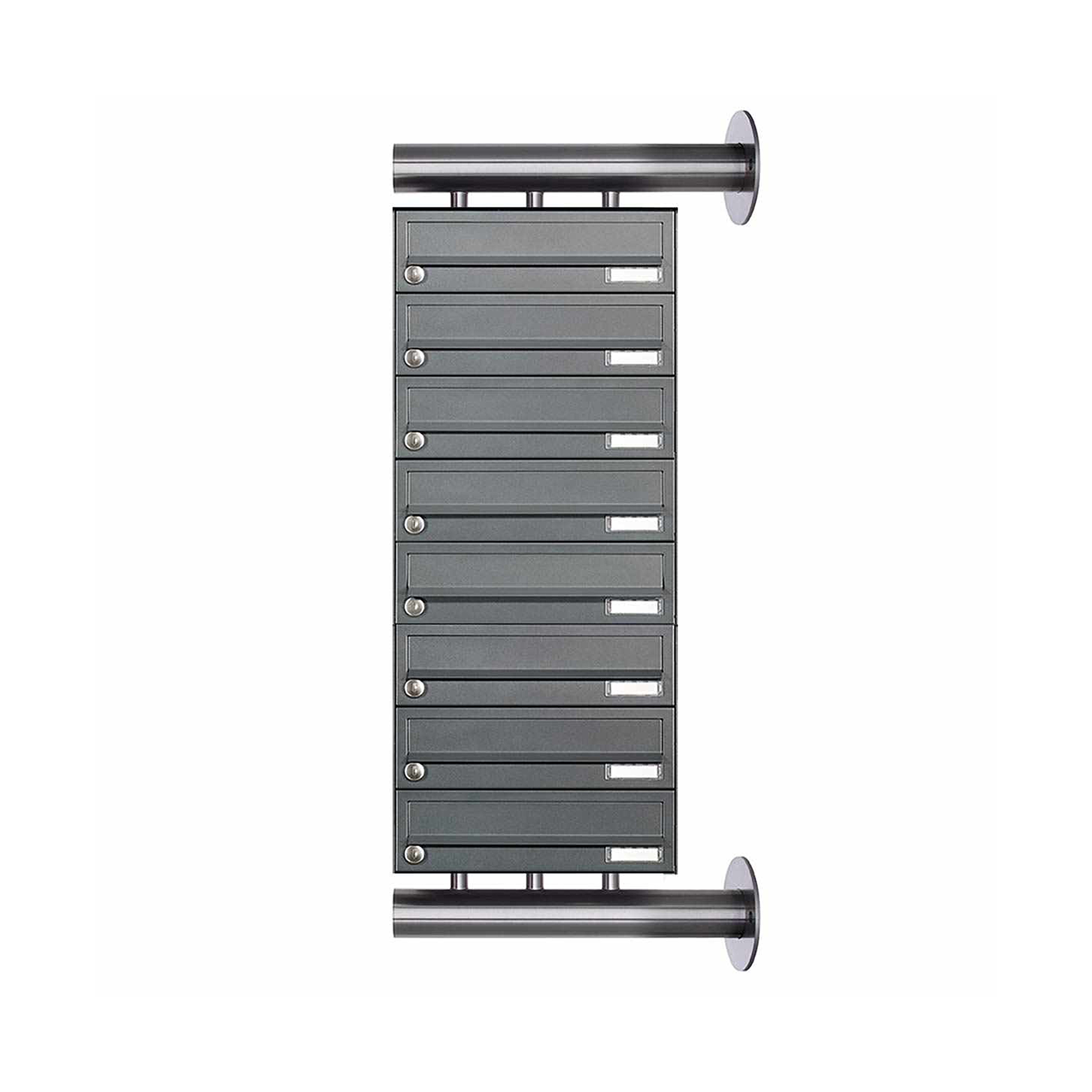 Display product 8-panel stainless steel letterbox system Design BASIC Plus 385XW for side wall mounting - RAL as desired from manufacturer Briefkasten Manufaktur