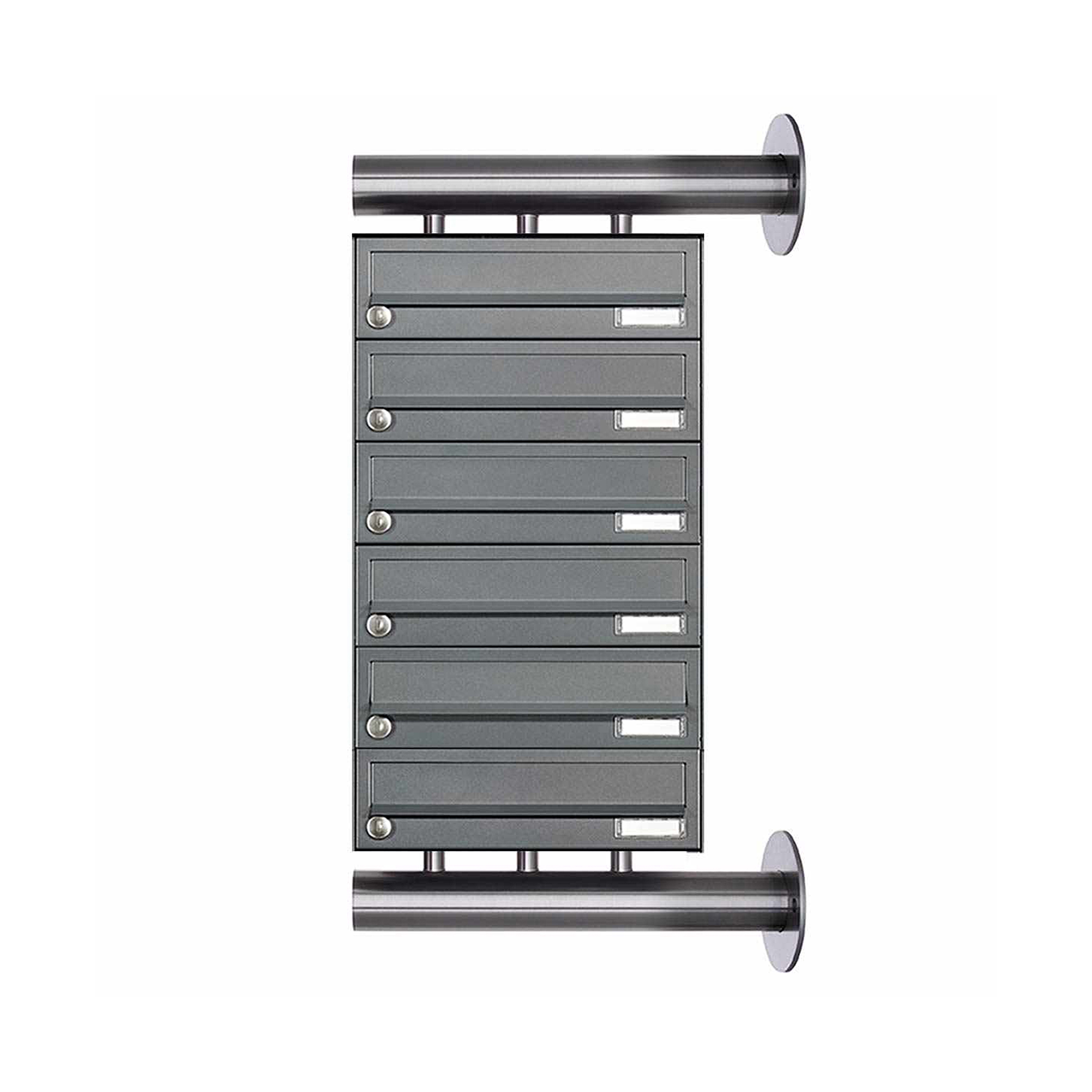 Display product 6-panel stainless steel letterbox system Design BASIC Plus 385XW for side wall mounting - RAL as desired from manufacturer Briefkasten Manufaktur