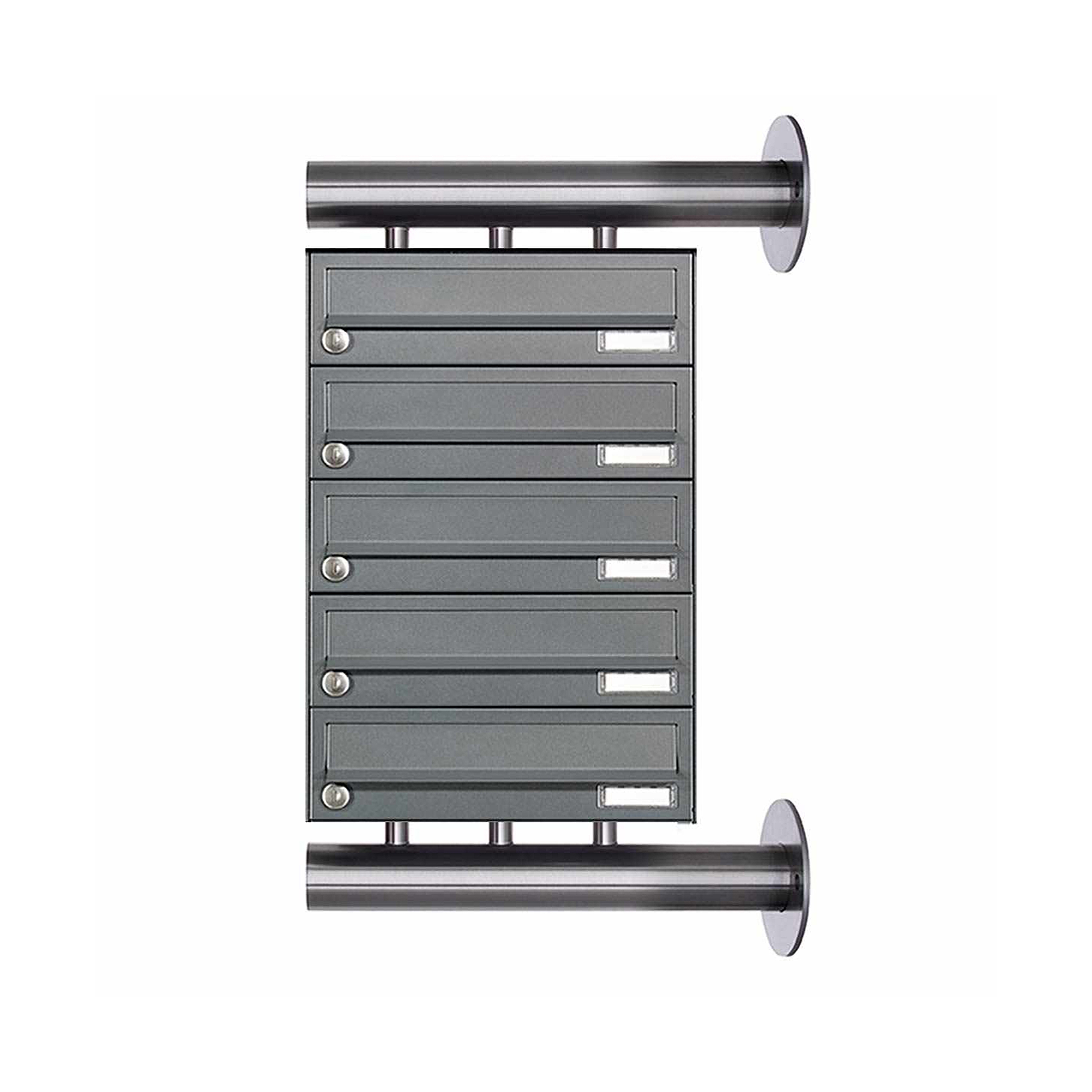 Display product 5-piece stainless steel letterbox system Design BASIC Plus 385XW for side wall mounting - RAL as desired from manufacturer Briefkasten Manufaktur
