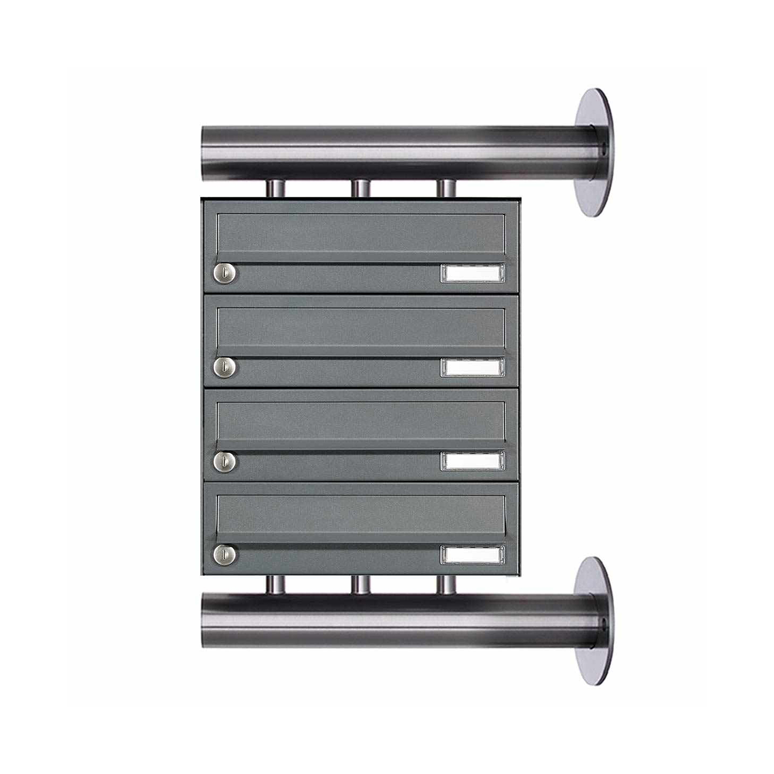 Display product 4-piece stainless steel letterbox system Design BASIC Plus 385XW for side wall mounting - RAL as desired from manufacturer Briefkasten Manufaktur