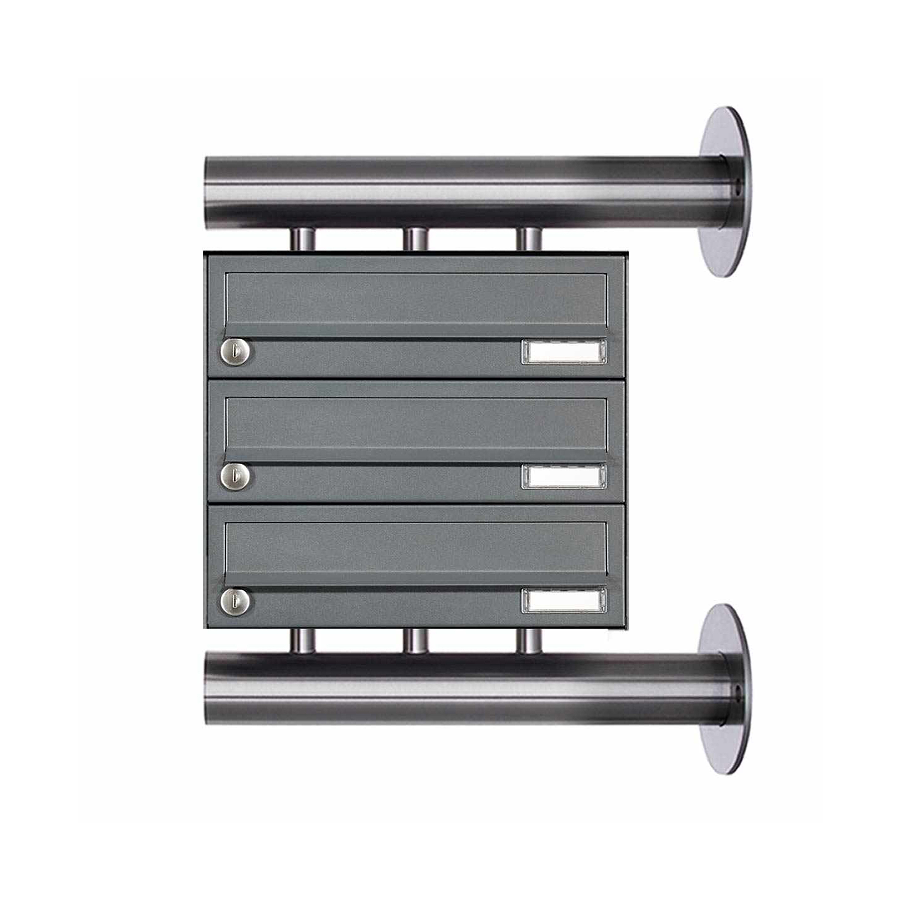 Mostrar el producto 3-piece stainless steel letterbox system Design BASIC Plus 385XW for side wall mounting - RAL as desired del fabricante Briefkasten Manufaktur