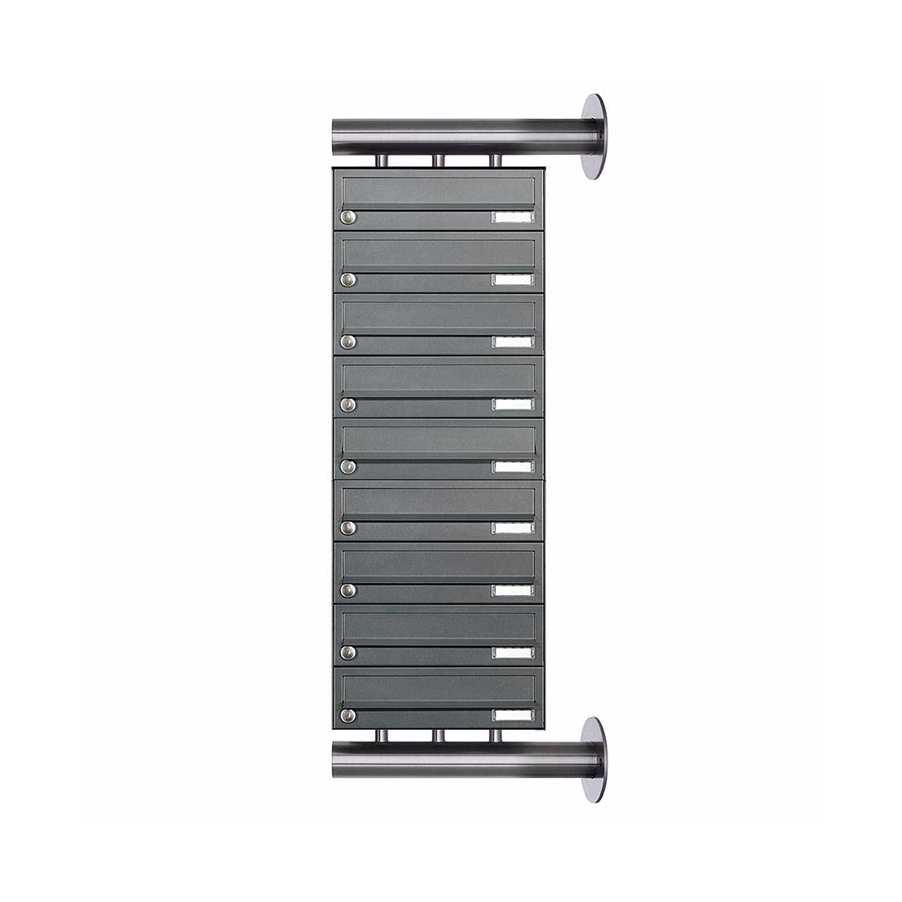 Display product 9-panel stainless steel letterbox system Design BASIC Plus 385XW for side wall mounting - RAL to choice from manufacturer Briefkasten Manufaktur
