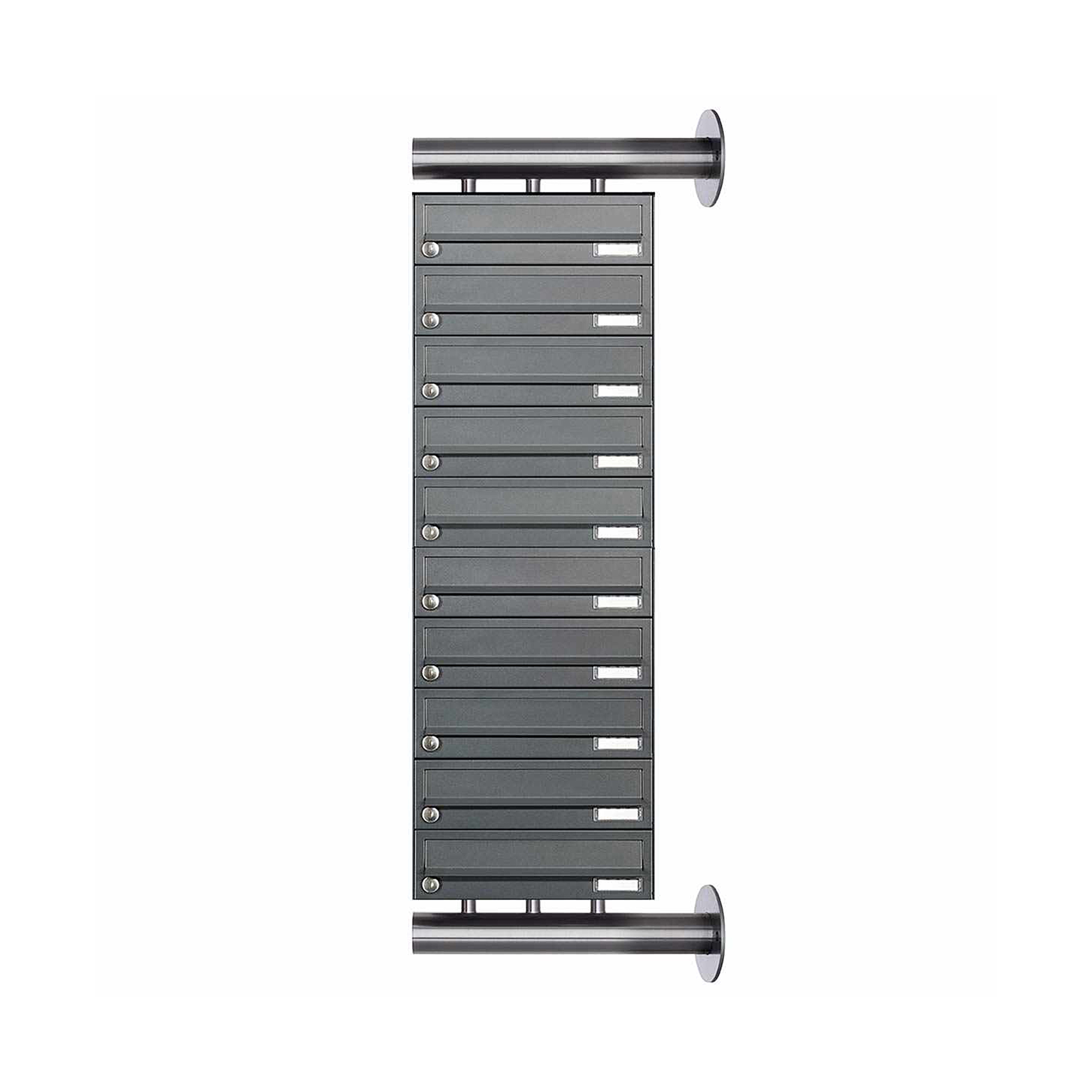 Display product 10-piece stainless steel letterbox system Design BASIC Plus 385XW for side wall mounting - RAL to choice from manufacturer Briefkasten Manufaktur