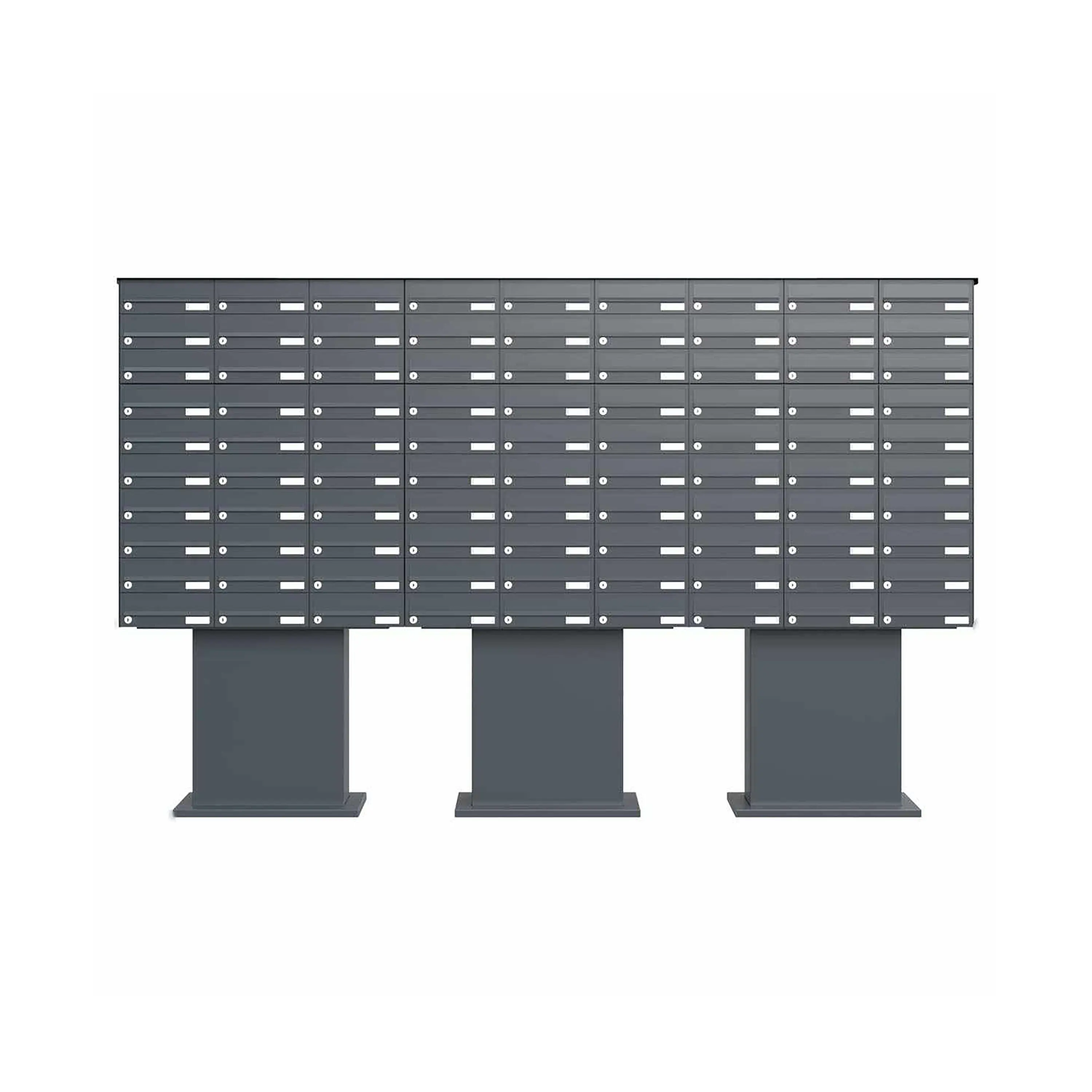 Briefkasten Manufaktur - Ensemble de boîtes aux lettres de socle de 90 pièces Design BASIC 385P-7016 ST-SOC - RAL 7016 gris anthracite