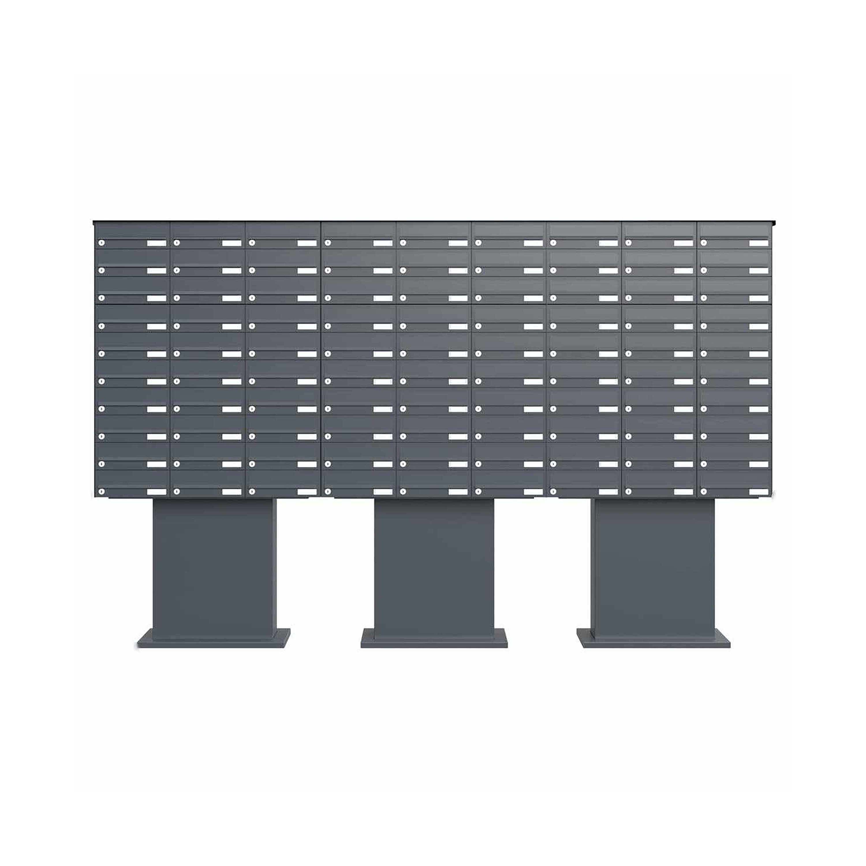 Display product 90er Plinth letterbox system Design BASIC 385P-7016 ST-SOC - RAL 7016 anthracite grey from manufacturer Briefkasten Manufaktur