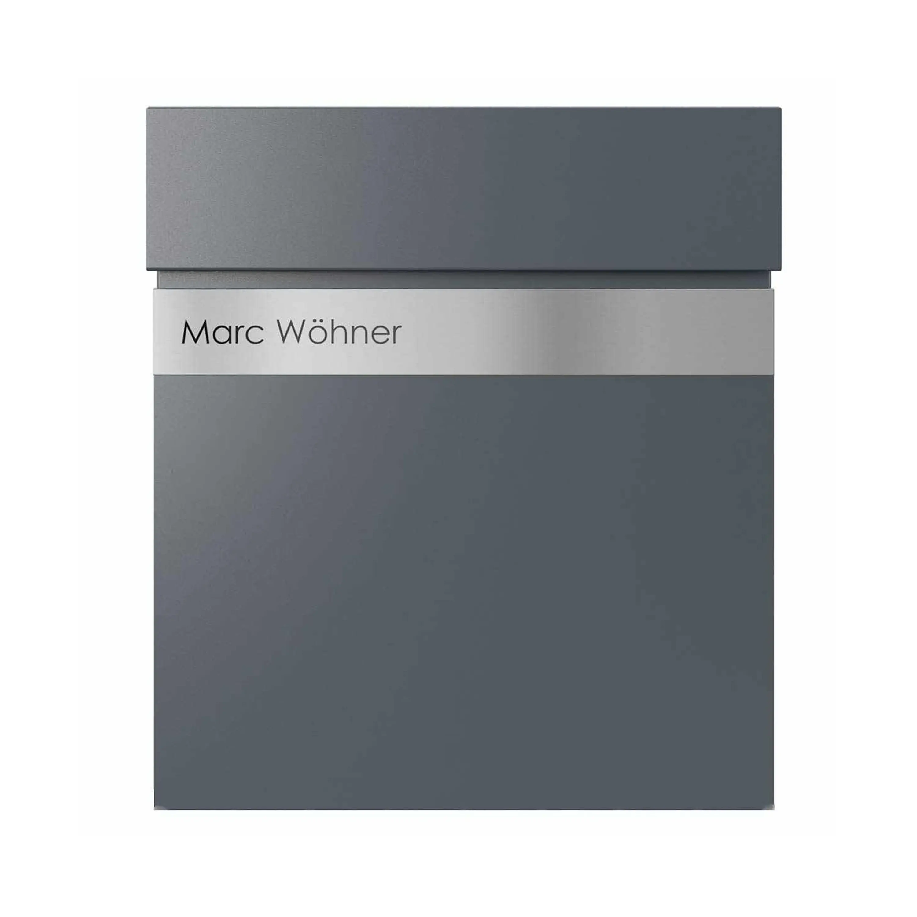 Briefkasten Manufaktur - KANT Edition letterbox with newspaper compartment - Elegance 2 design - RAL 7016 anthracite grey