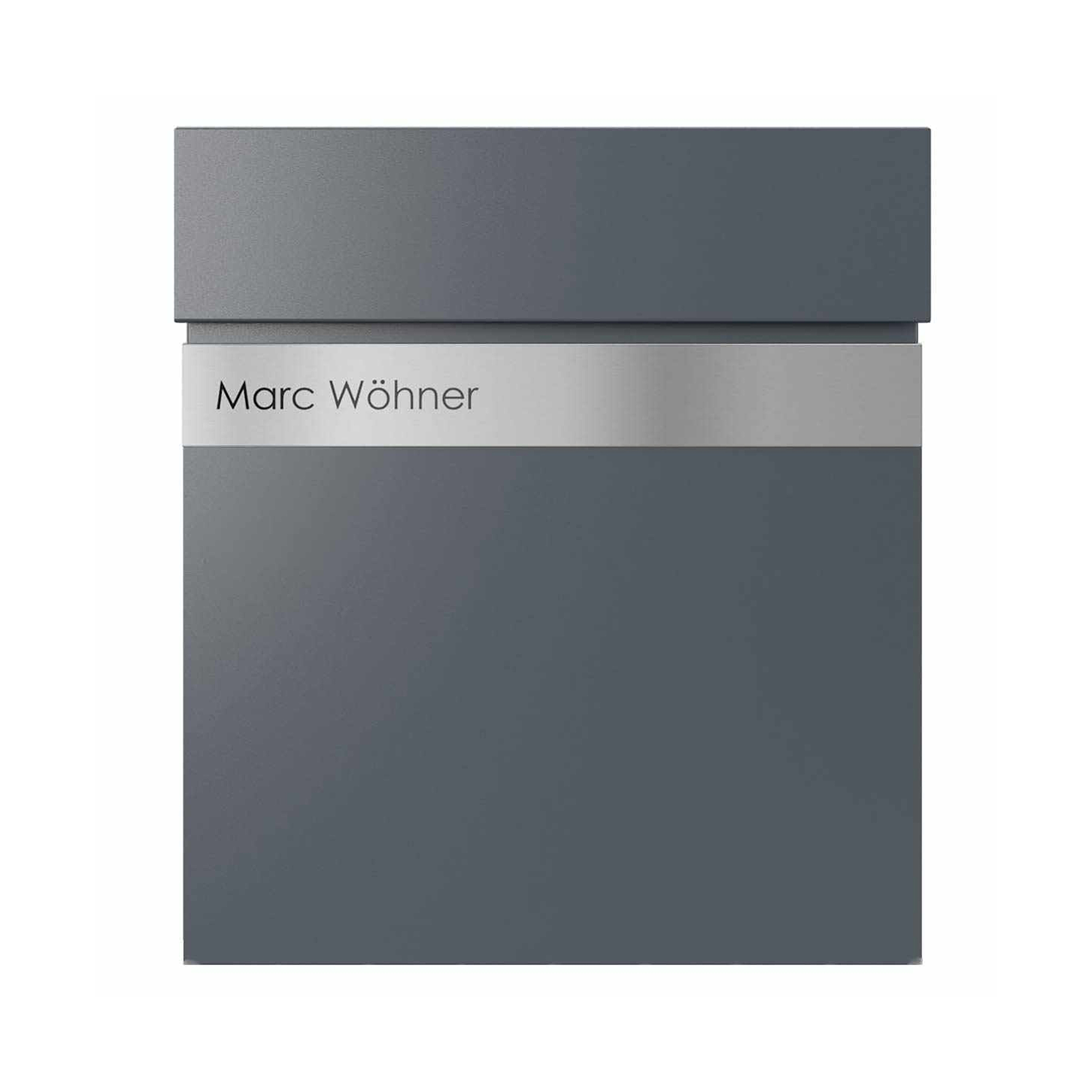 Display product KANT Edition letterbox with newspaper compartment - Elegance 2 design - RAL 7016 anthracite grey from manufacturer Briefkasten Manufaktur
