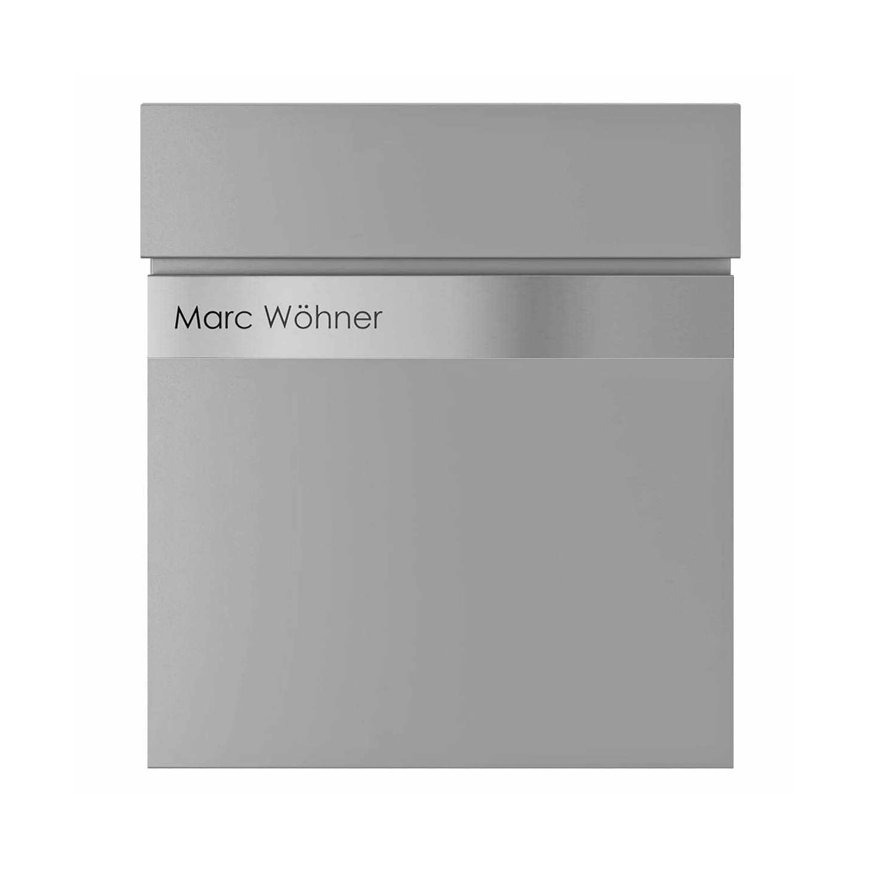 Briefkasten Manufaktur - Cassetta per le lettere KANT Edition con scomparto per giornali - design Elegance 2 - RAL 9007 grigio alluminio