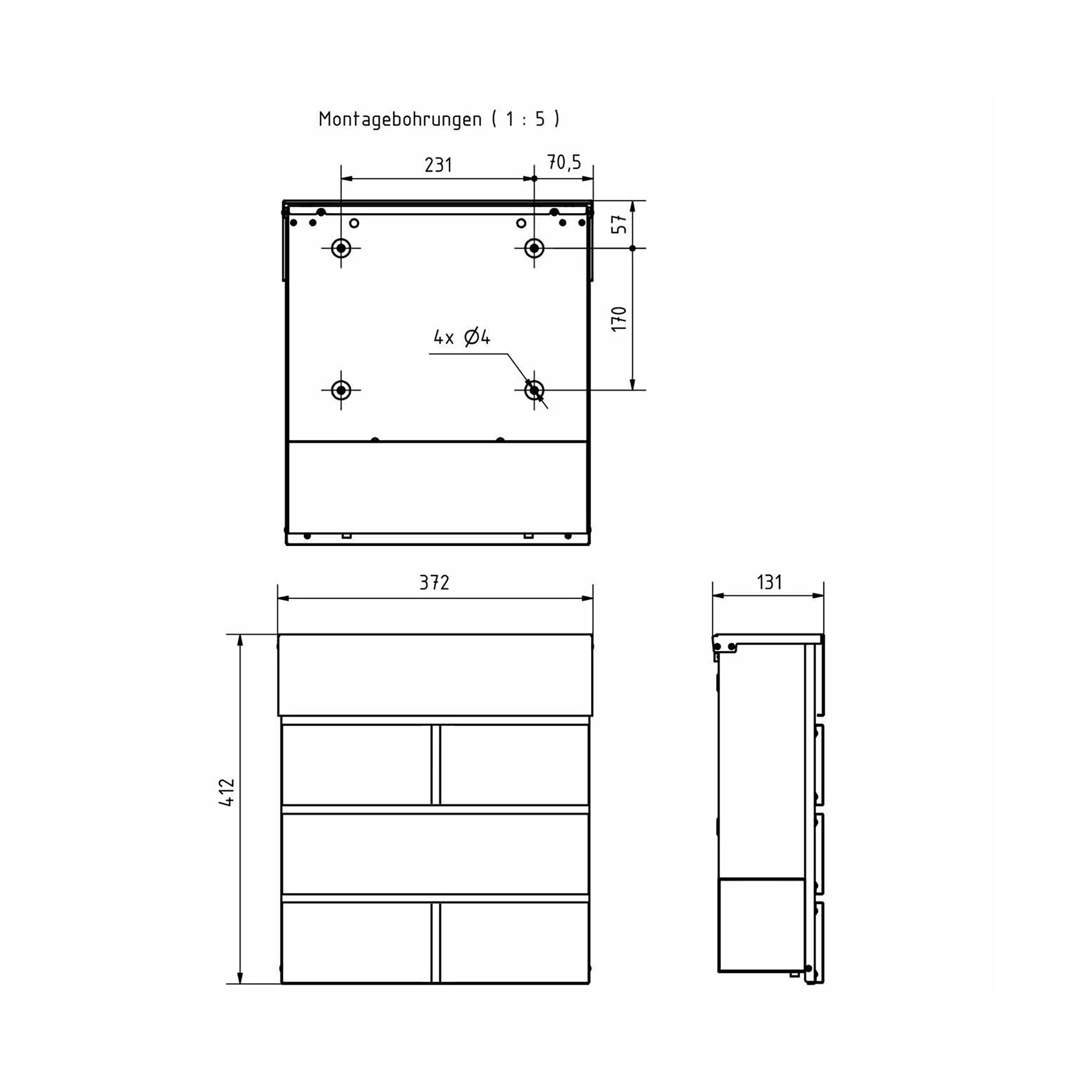 Briefkasten Manufaktur - KANT Edition letterbox with newspaper compartment - Elegance 3 design - DB 703 metallic grey