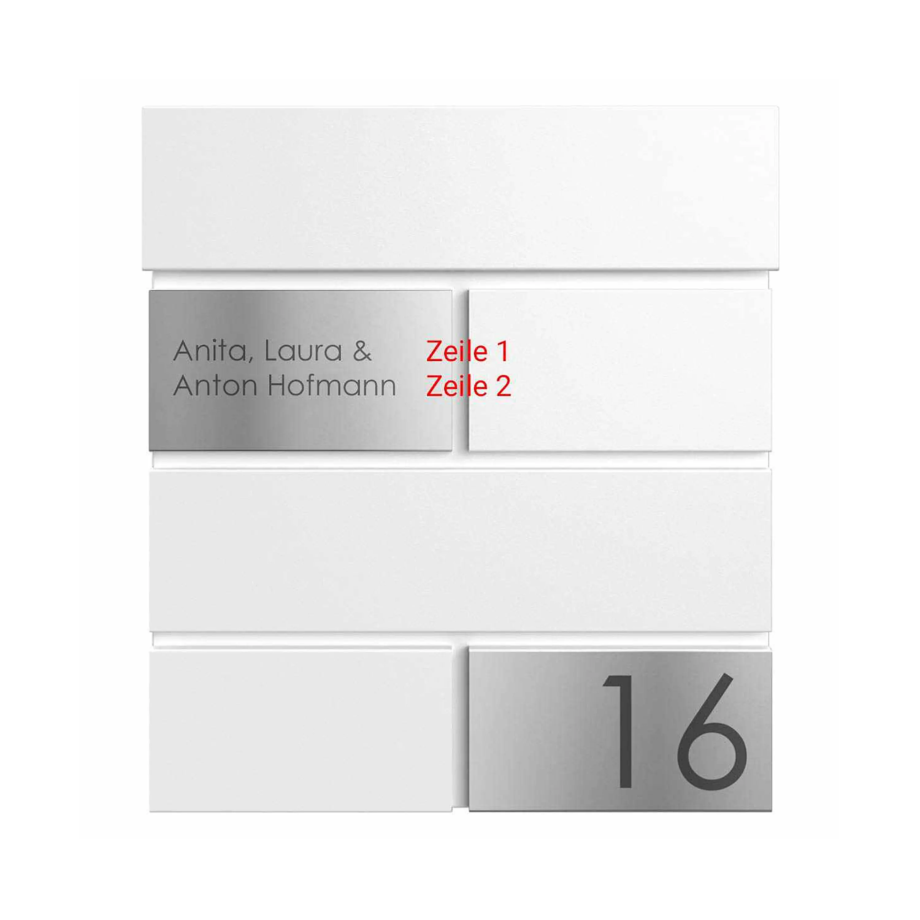 Briefkasten Manufaktur - Cassetta per le lettere KANT Edition con scomparto per giornali - Design Elegance 3 - RAL 9016 bianco traffico;