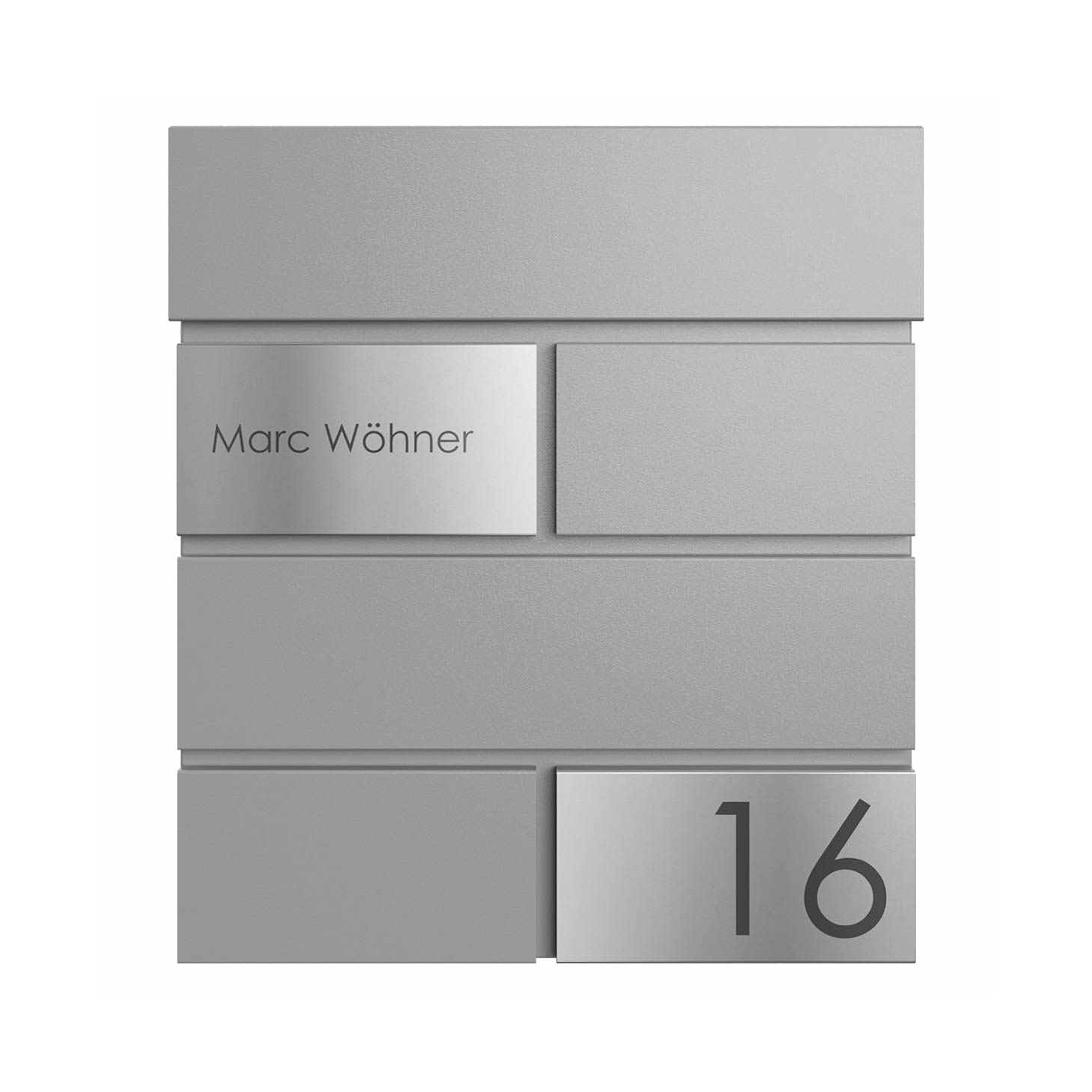 Display product KANT Edition letterbox with newspaper compartment - Elegance 3 design - RAL 9007 grey aluminium from manufacturer Briefkasten Manufaktur
