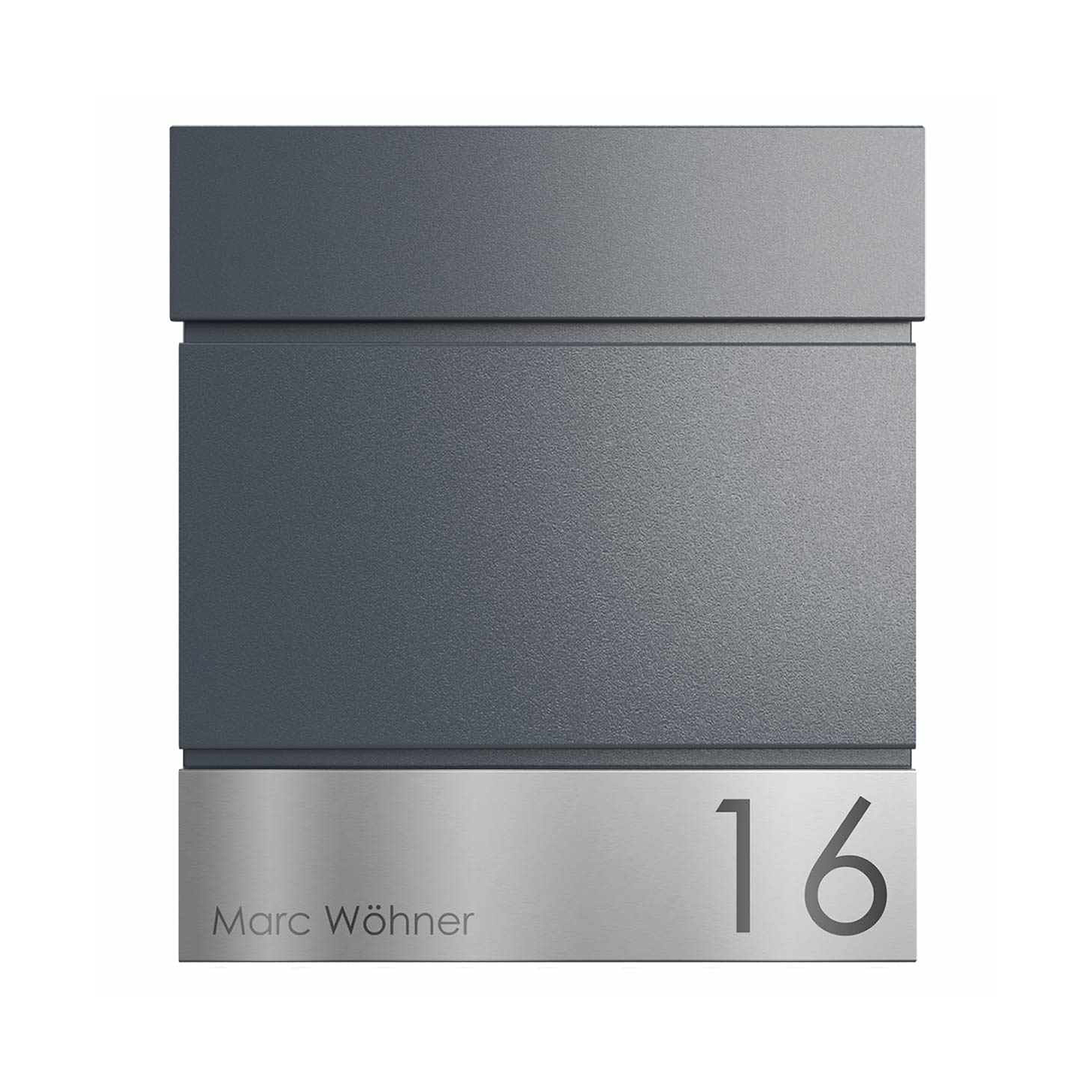 Mostra il prodotto Cassetta per le lettere KANT Edition con scomparto per giornali - Design Elegance 4 - RAL 7016 grigio antracite del produttore Briefkasten Manufaktur