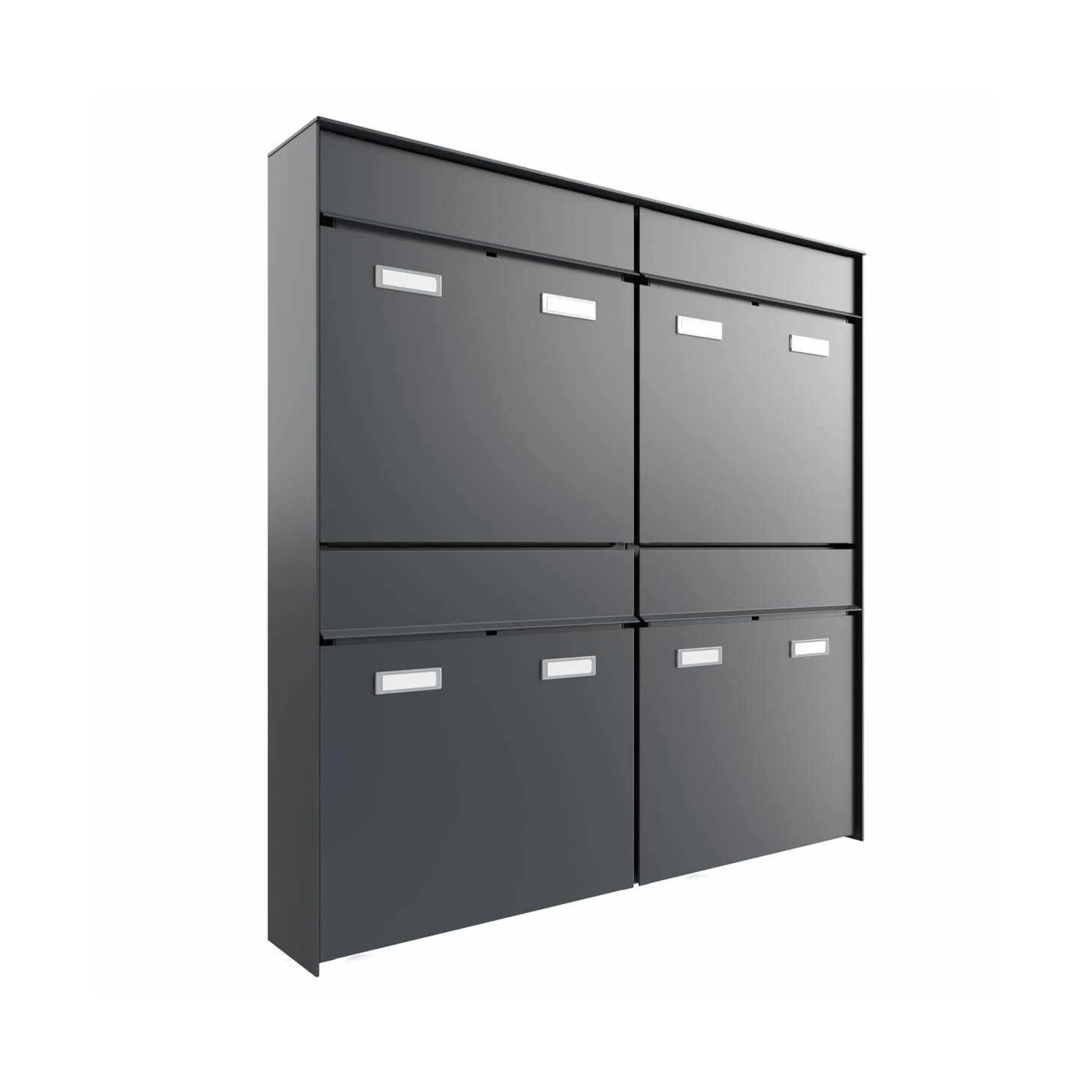 Briefkasten Manufaktur - 4pz 2x2 Sistema di cassette per le lettere da esterno di design GOETHE AP - RAL a scelta