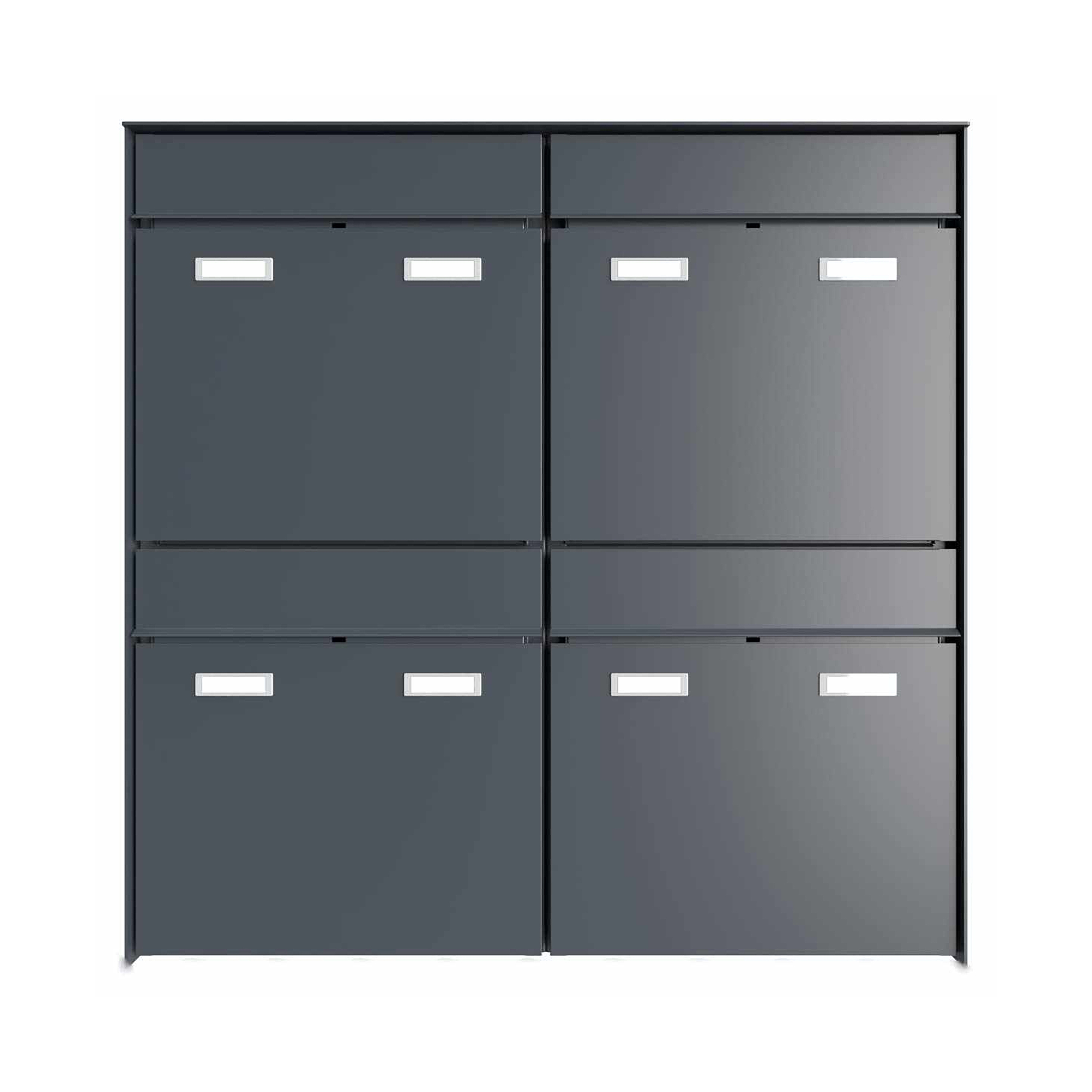 Display product 4pcs 2x2 Design surface-mounted letterbox system GOETHE AP - RAL of your choice from manufacturer Briefkasten Manufaktur