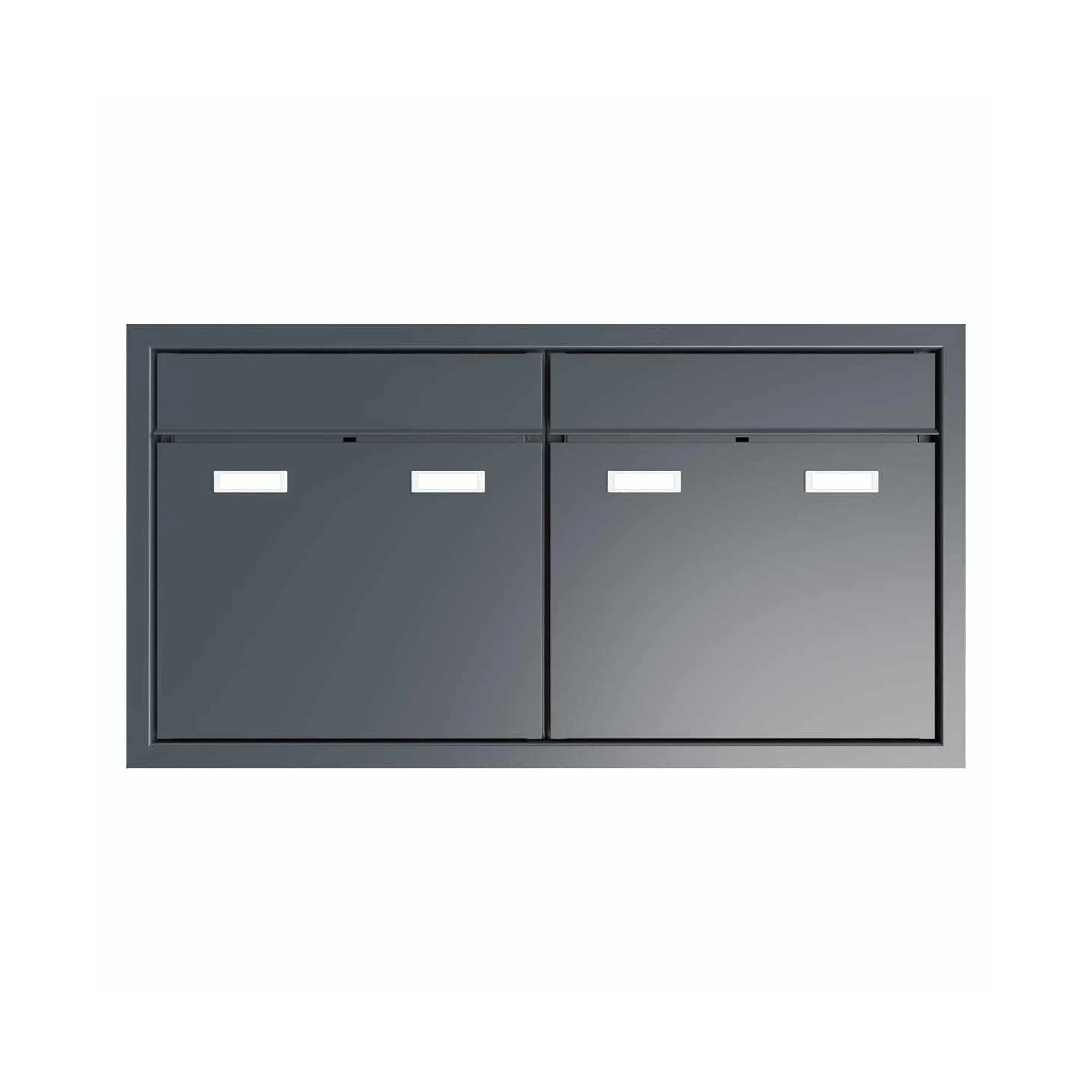 Briefkasten Manufaktur - 2-unit 2x1 design flush-mounted letterbox system GOETHE UP - RAL of your choice
