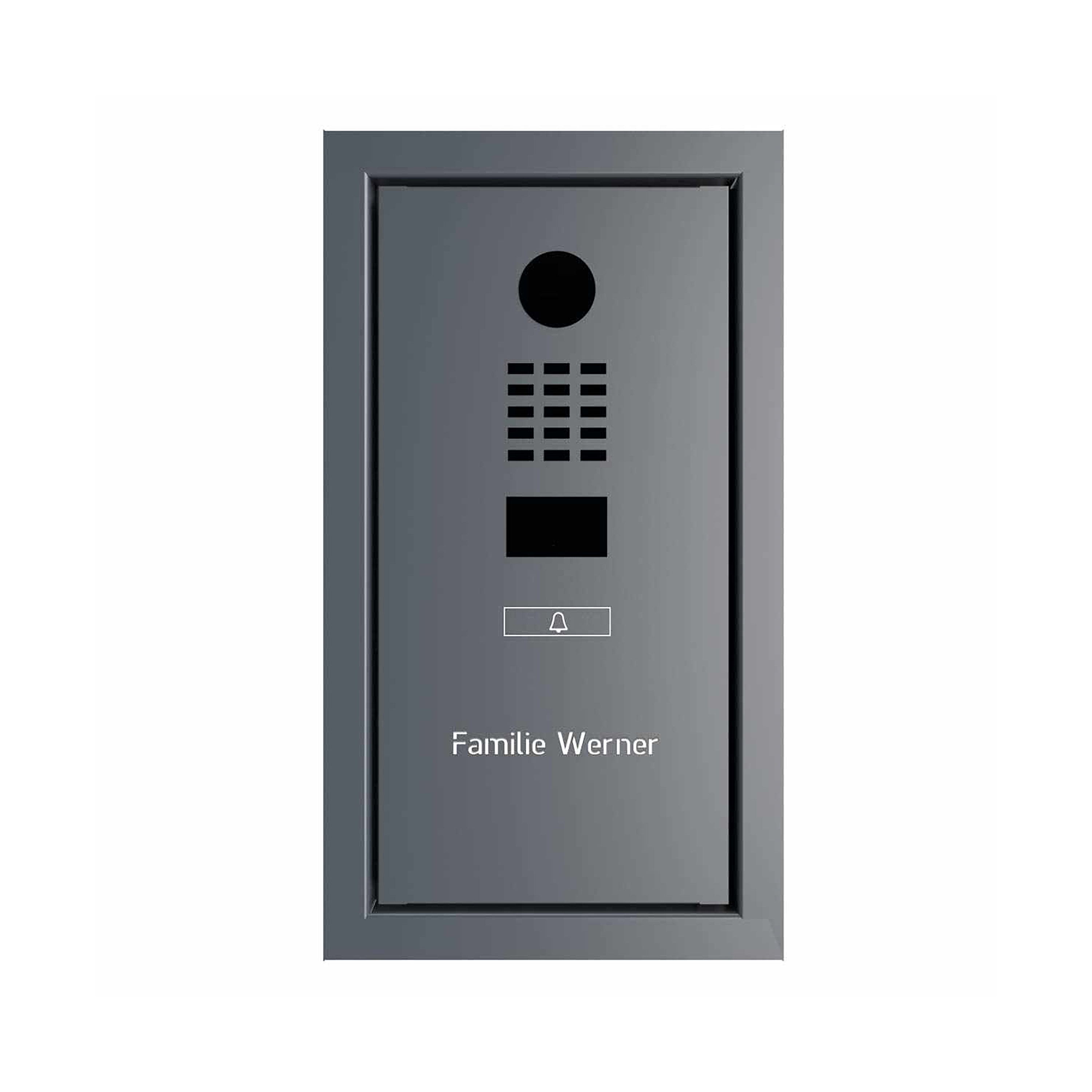 Display product Design flush-mounted door station GOETHE UP with DoorBird video intercom - RAL of your choice from manufacturer Briefkasten Manufaktur