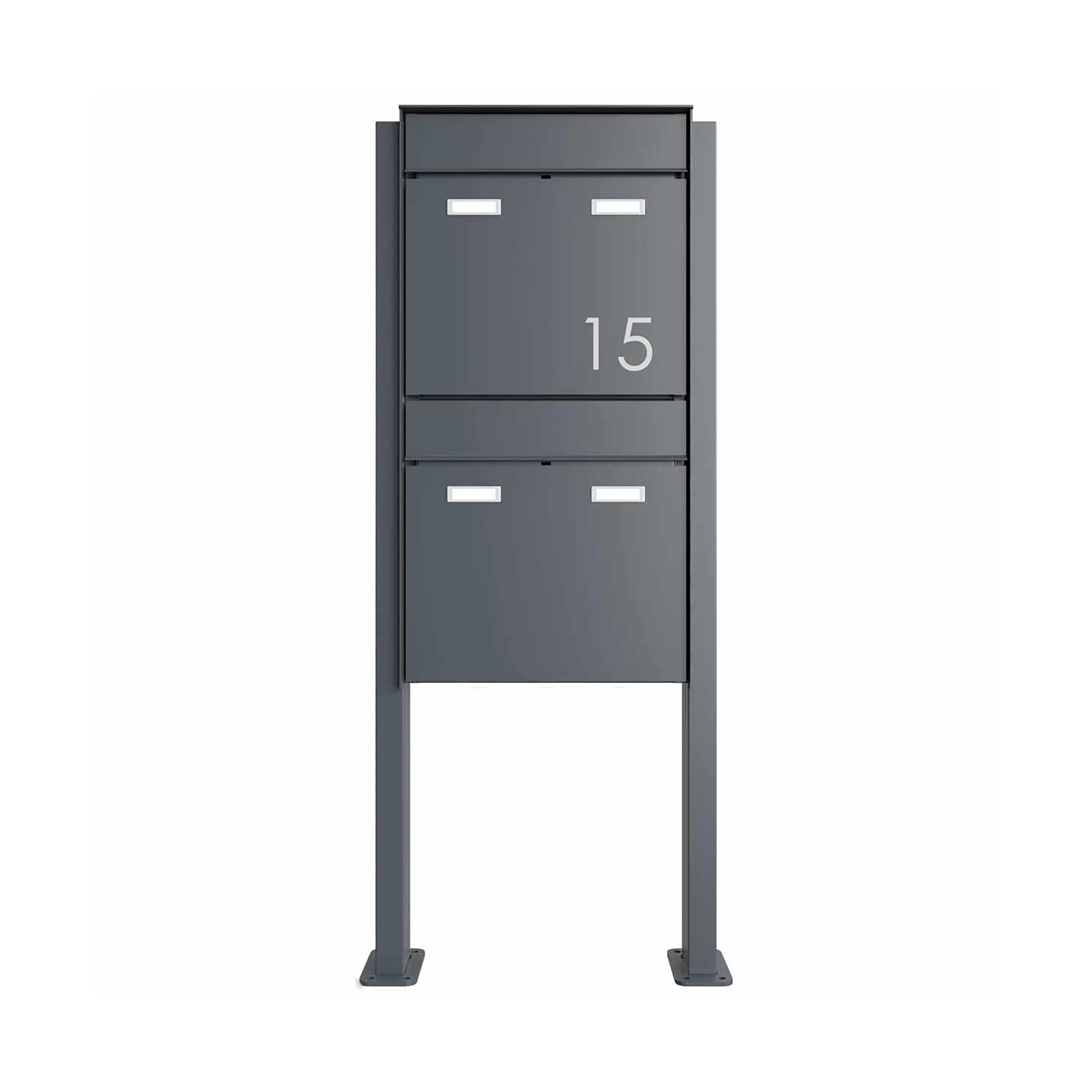 Briefkasten Manufaktur - 2pcs 1x2 Design Pedestal letterbox GOETHE ST-Q - RAL of your choice